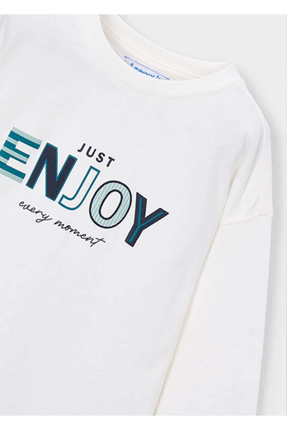 Mayoral Kış Sezon Erkek Çocuk Uzun Kol Tshirt - Krem