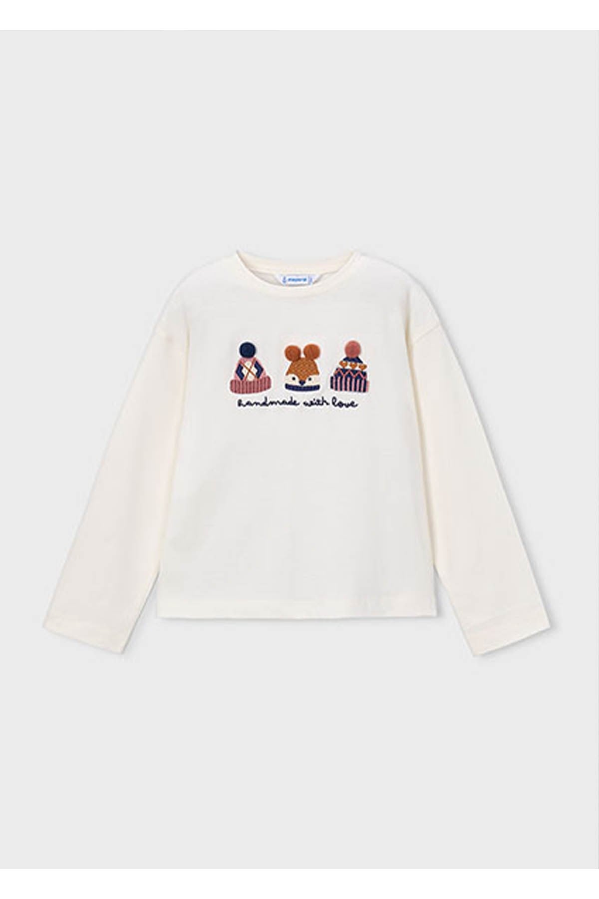 Mayoral Kış Sezon Kız Çocuk Uzun Kol Tshirt - Krem