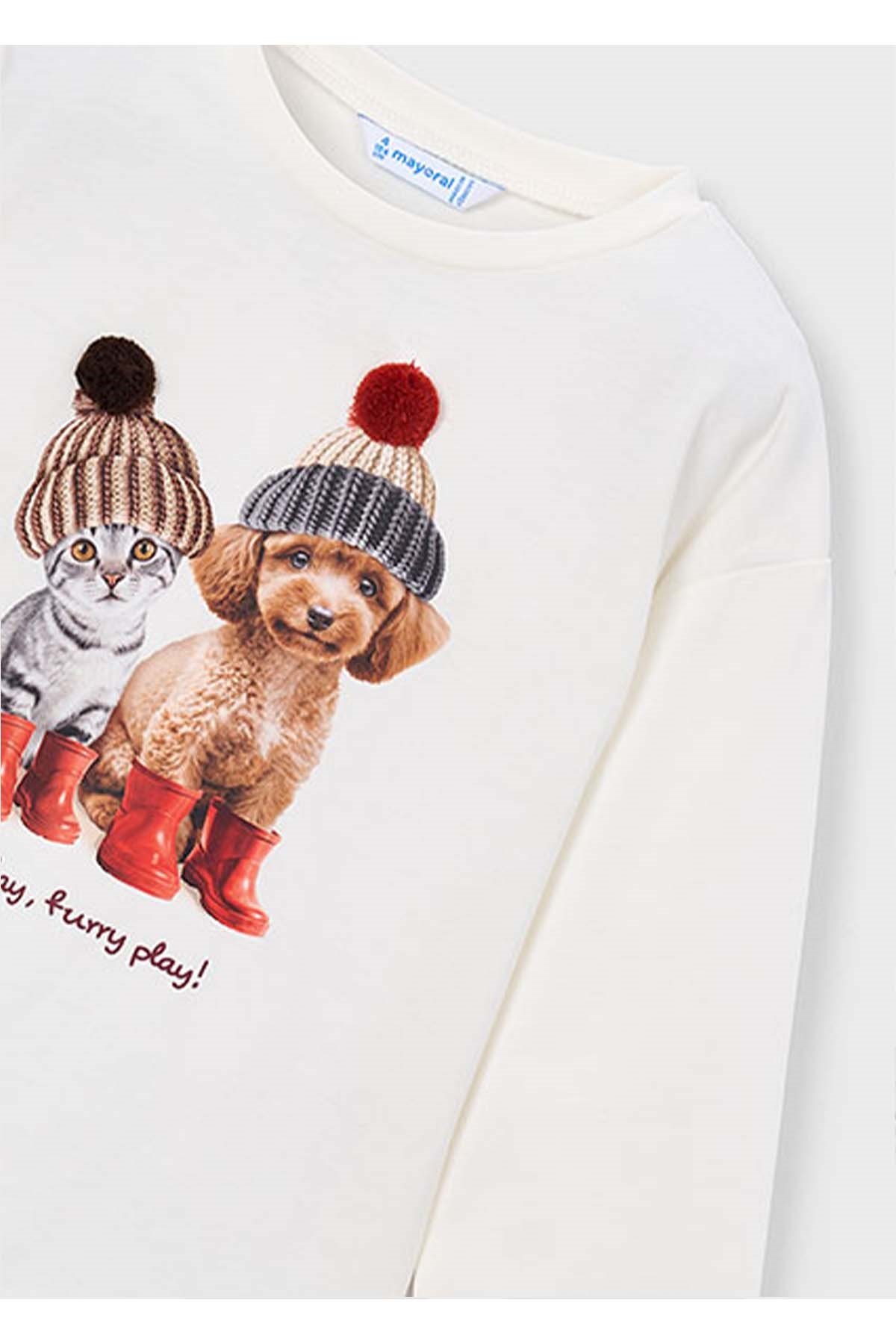 Mayoral Kış Sezon Kız Çocuk Uzun Kol Tshirt - Krem