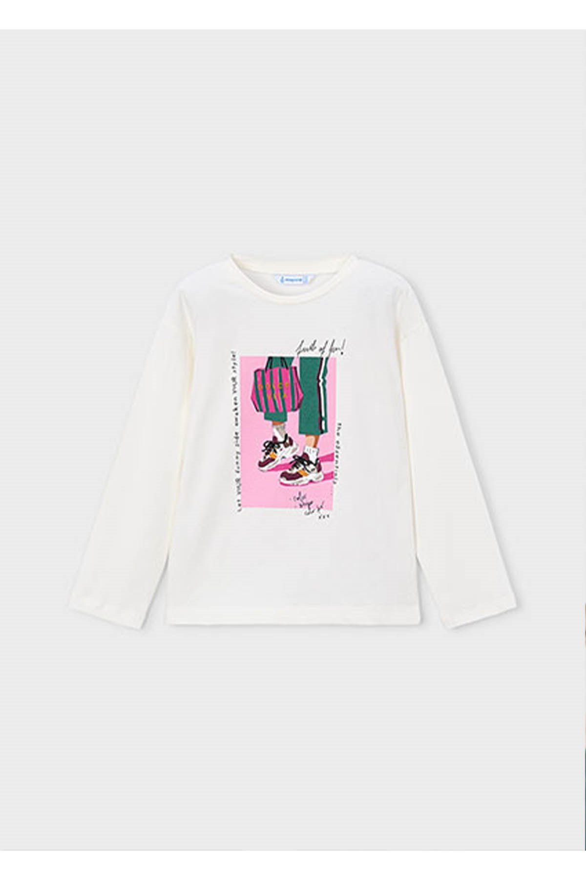 Mayoral Kış Sezon Kız Çocuk Uzun Kol Tshirt - Krem