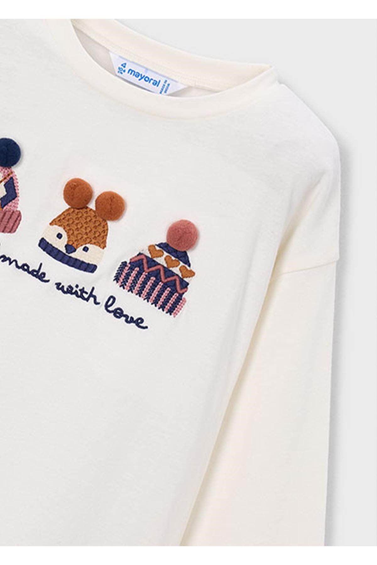 Mayoral Kış Sezon Kız Çocuk Uzun Kol Tshirt - Krem