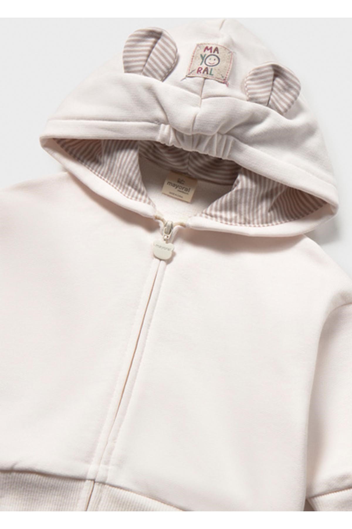 Mayoral Kış Sezon Unisex Bebek Yenidoğan Kapişonlu Sweatshırt - Krem