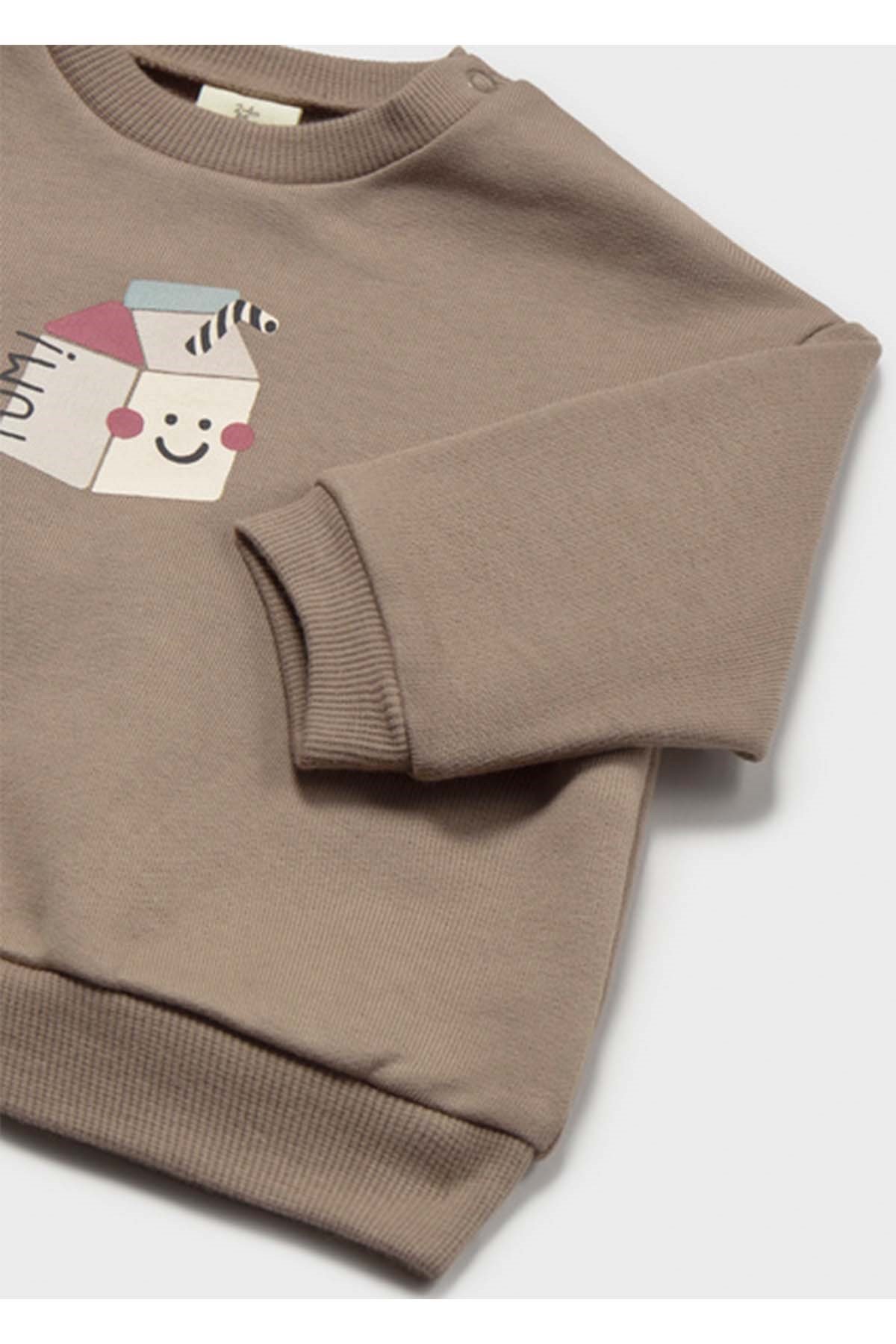 Mayoral Kış Sezon Unisex Bebek Yenidoğan Kapişonlu Sweat - Kahve