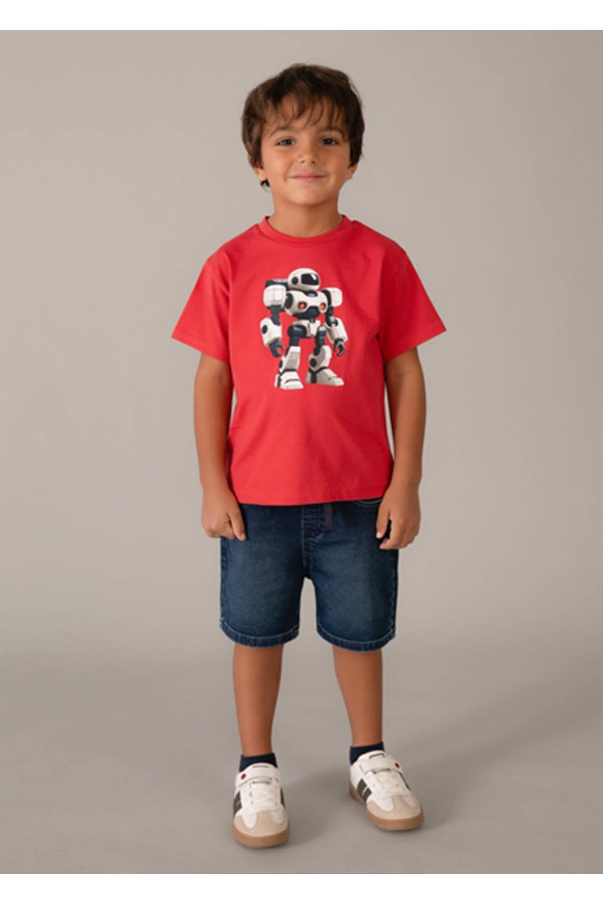 Mayoral Yazlık Erkek Çocuk Baskılı Tshirt - Kırmızı