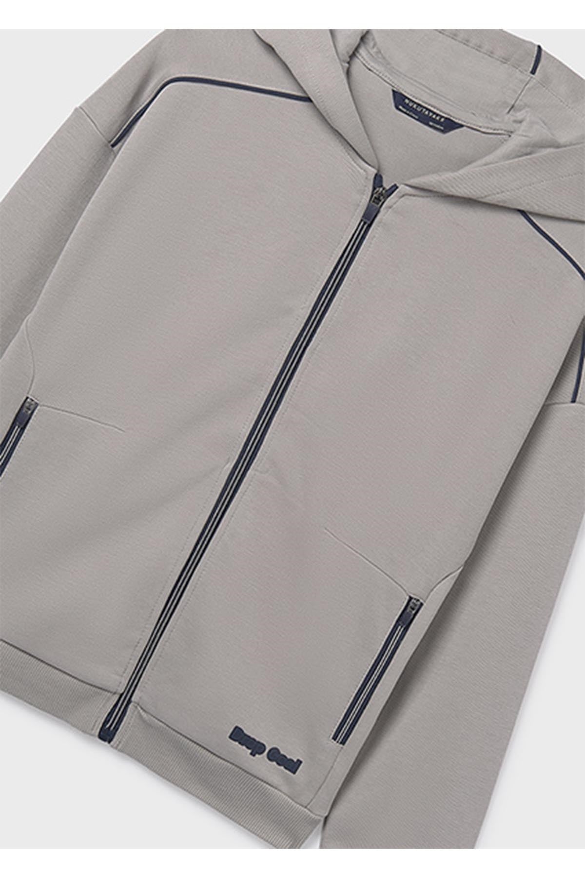 Mayoral Yazlık Erkek Çocuk Kapüşonlu Sweatshirt- Gri