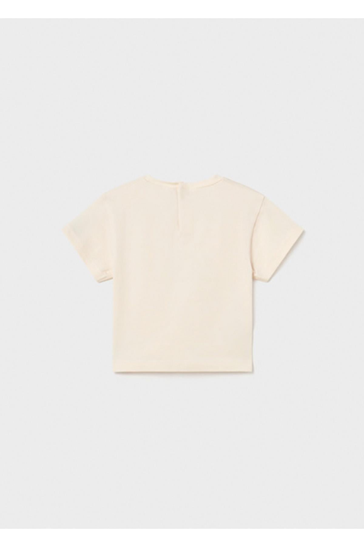 Mayoral Yazlık Kız Bebek Basic Tshirt - Krem