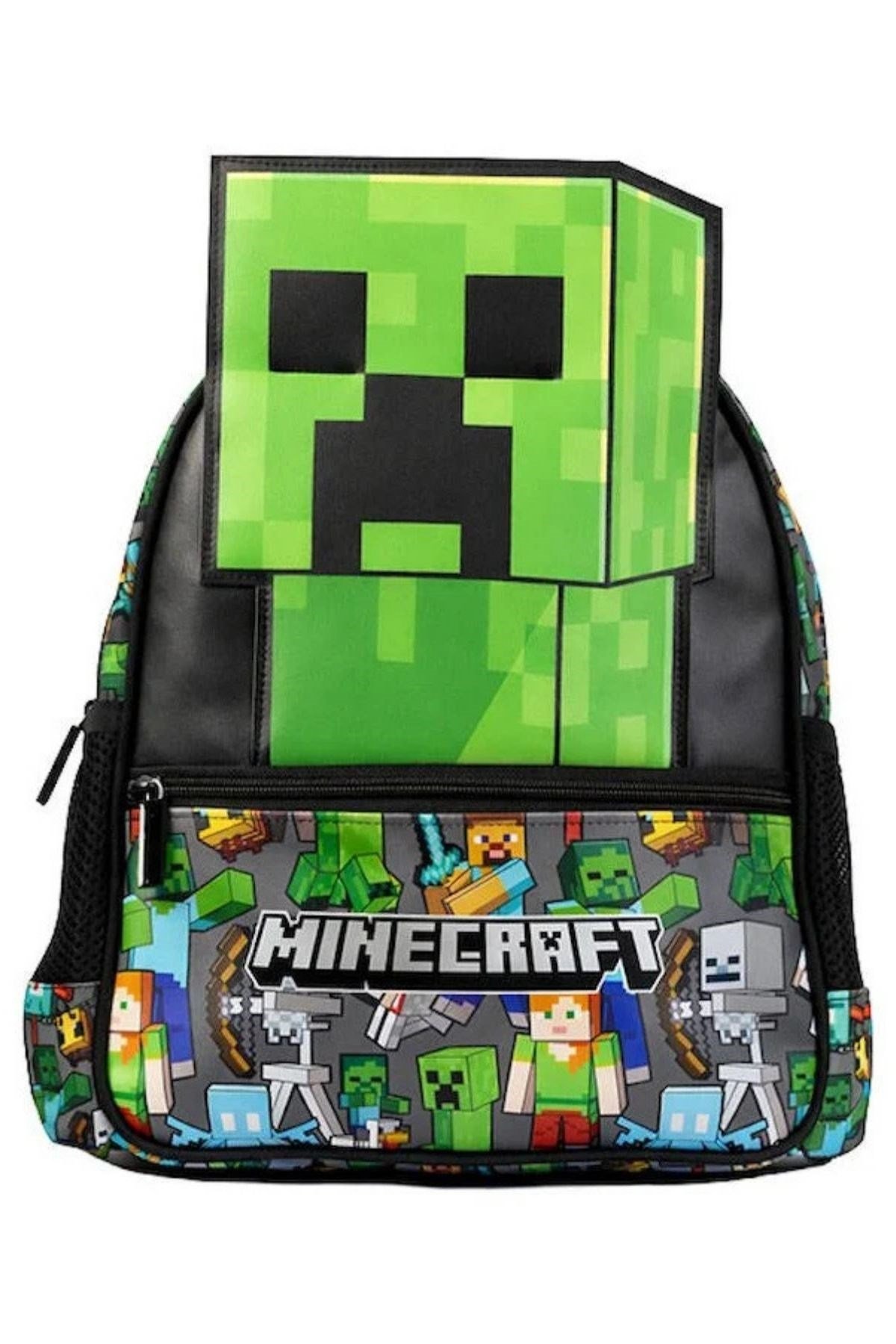 Minecraft Lisanslı 3D Creeper Desenli Anaokulu Çantası