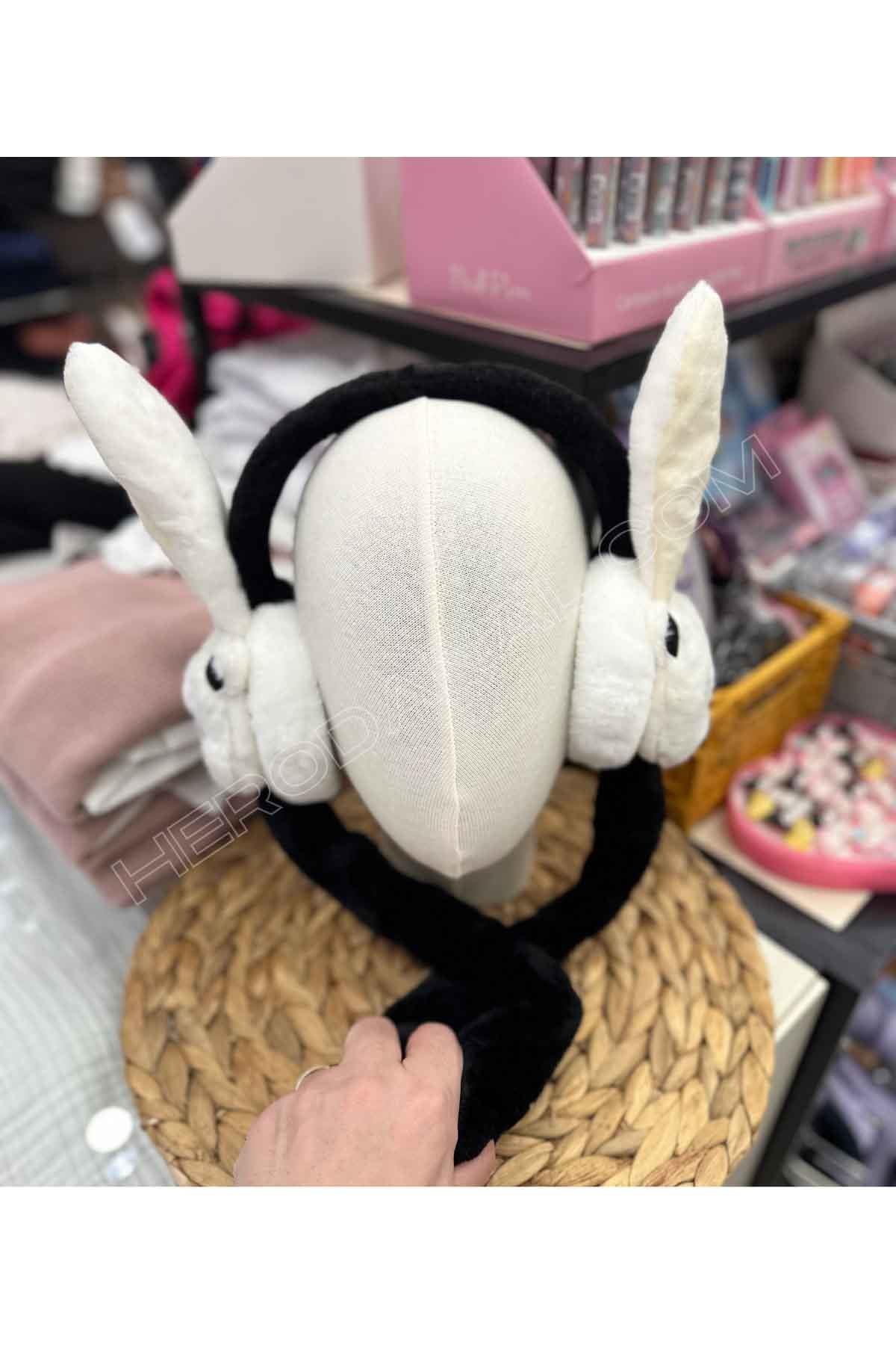 Panda Oynar Sesli Peluş Kulaklık - Siyah Taç