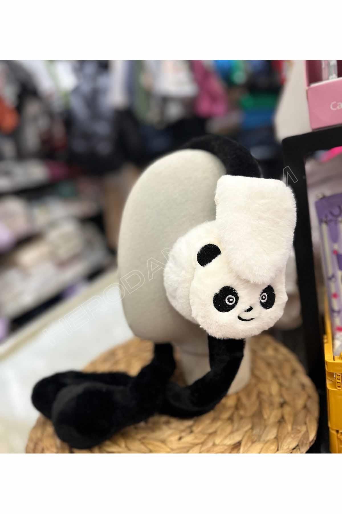 Panda Oynar Sesli Peluş Kulaklık - Siyah Taç