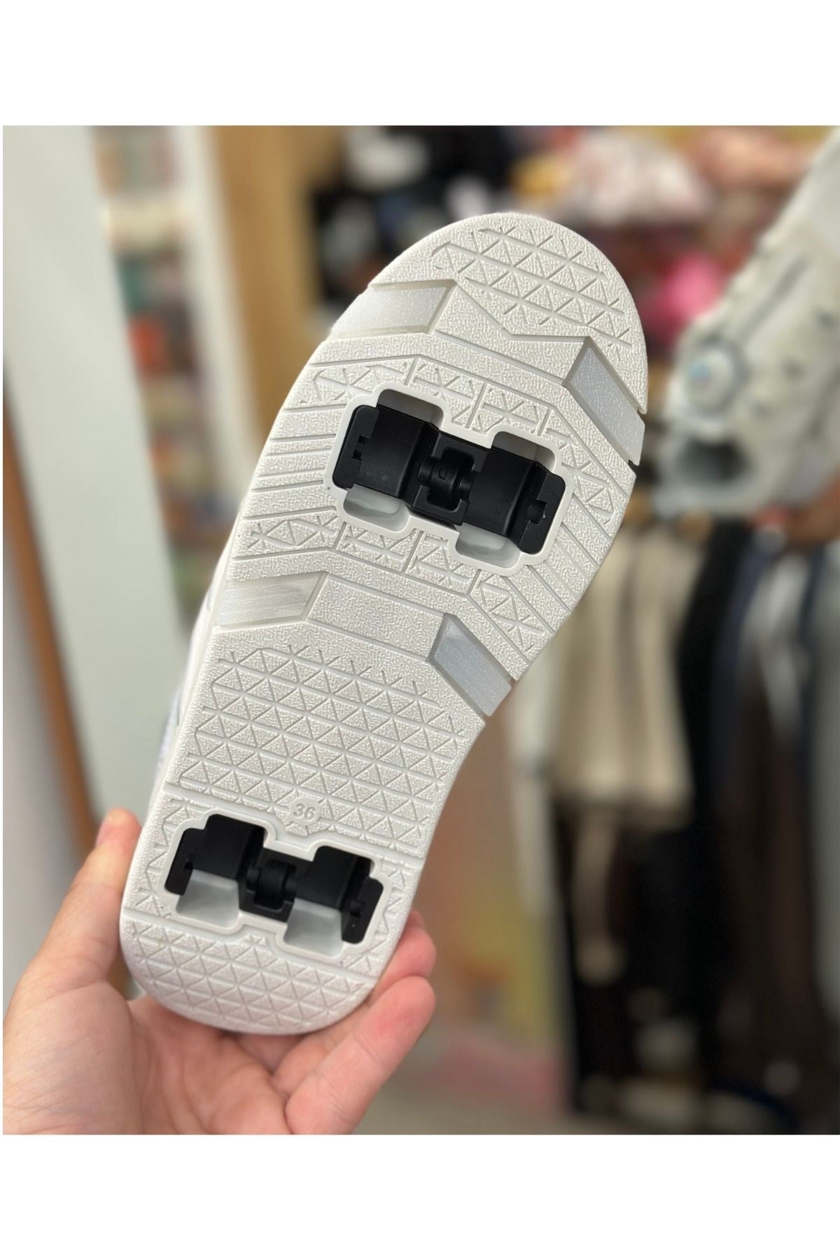Patenli Yetişkin Çocuk Spor Ayakkabı Model 1 - Beyaz