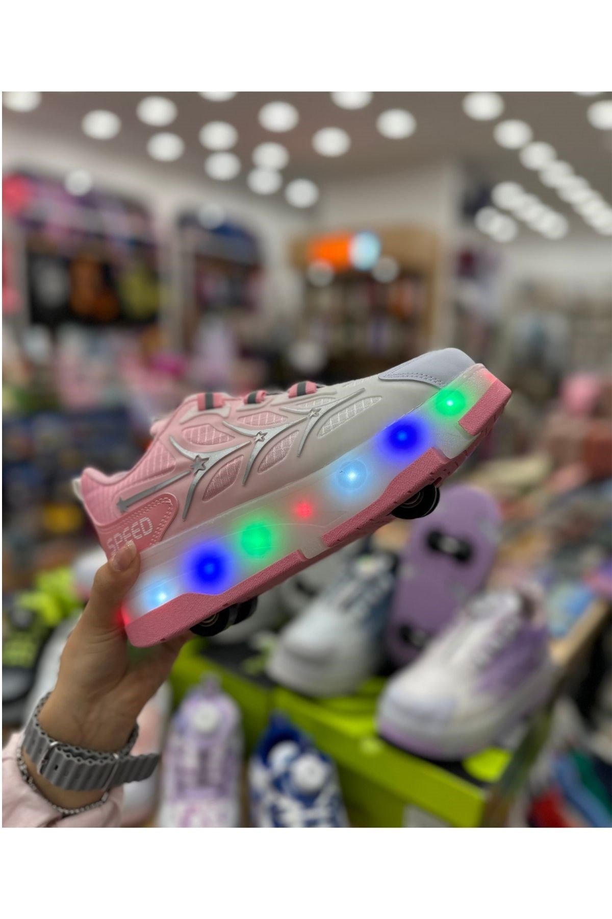 Patenli Yetişkin Çocuk Spor Ayakkabı Model 1 - Pembe