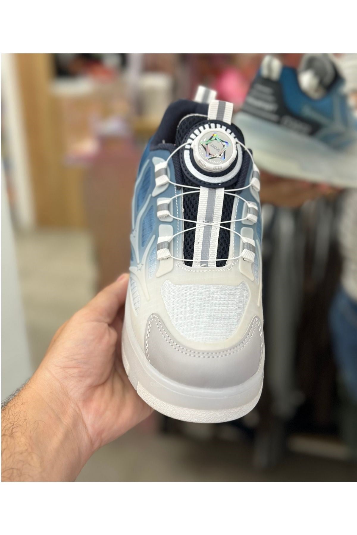 Patenli Yetişkin Çocuk Spor Ayakkabı Model 1 - Mavi