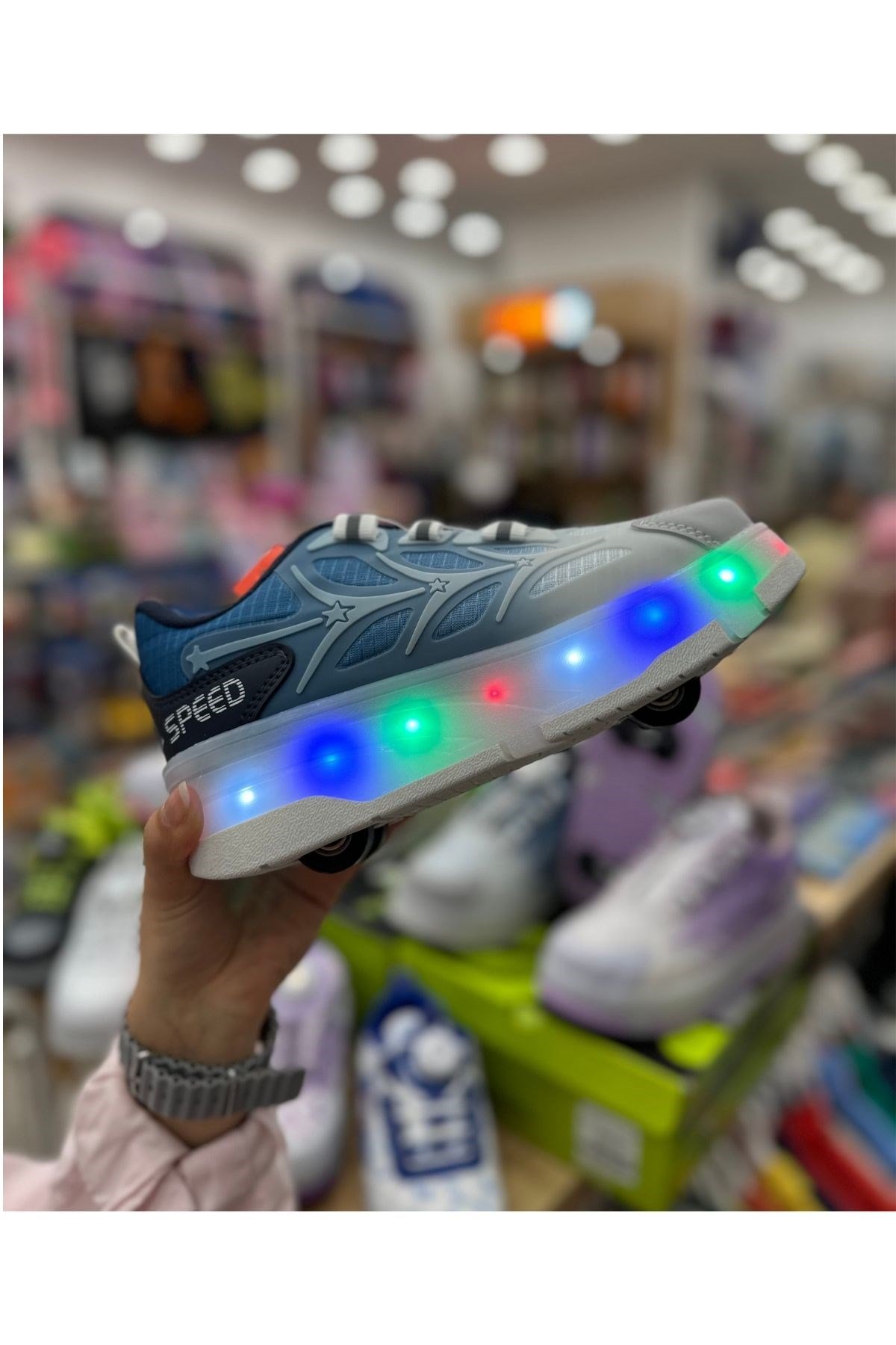 Patenli Yetişkin Çocuk Spor Ayakkabı Model 1 - Mavi