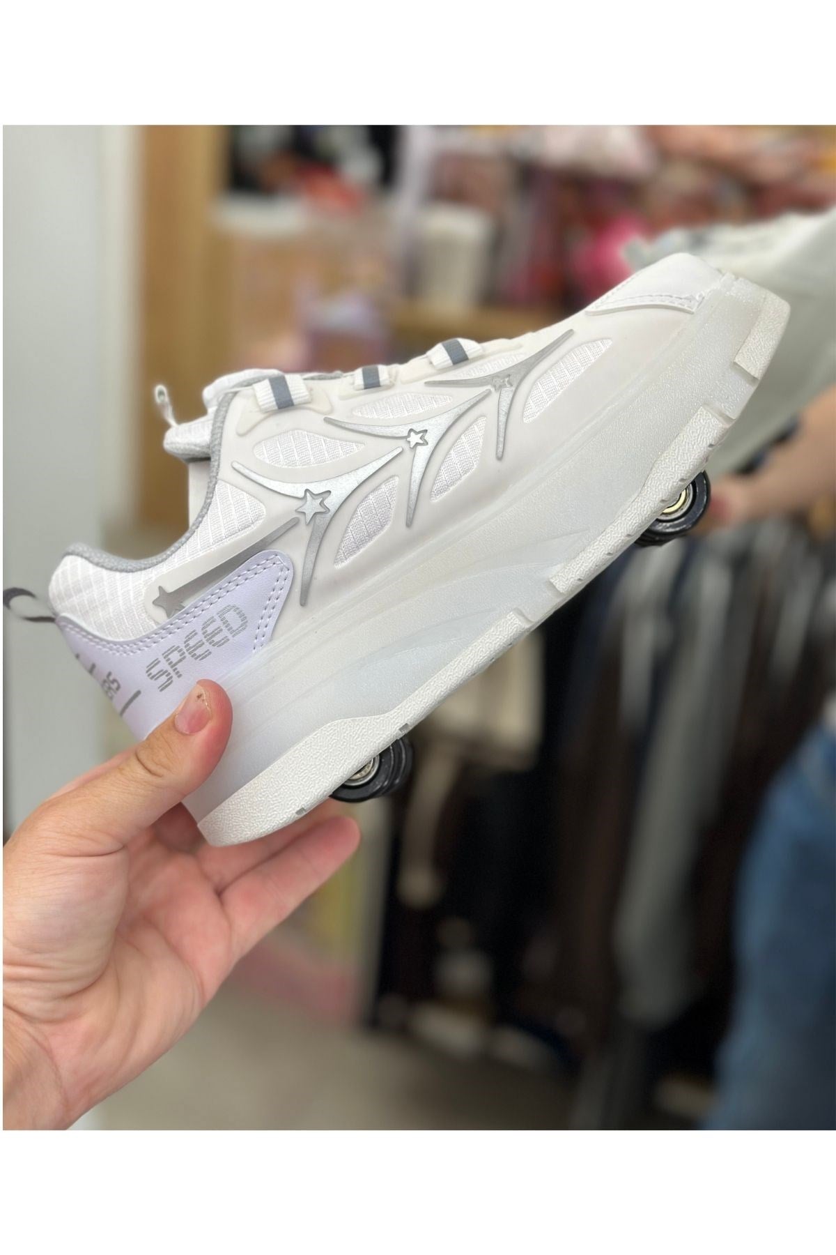 Patenli Yetişkin Çocuk Spor Ayakkabı Model 1 - Beyaz