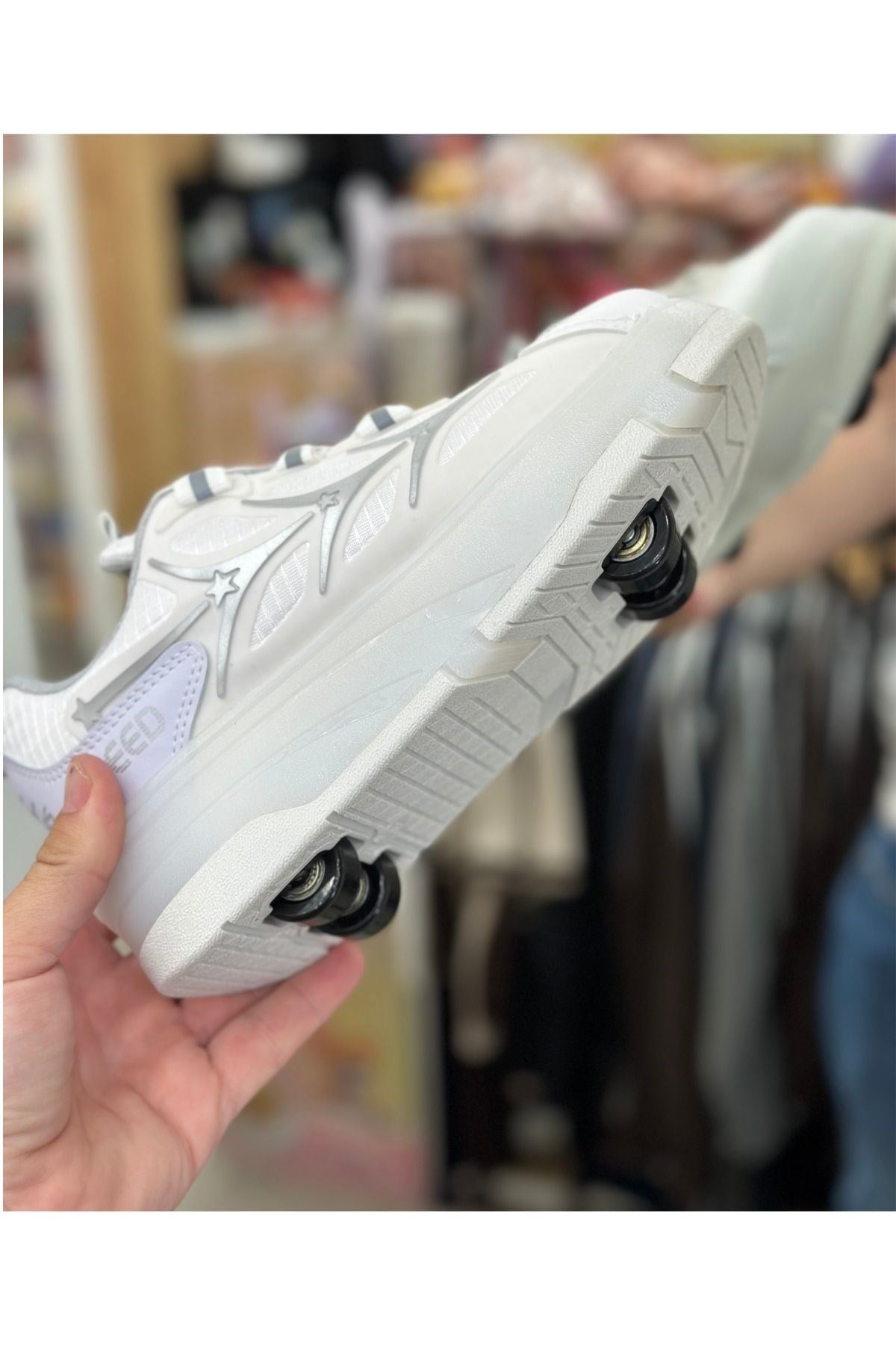 Patenli Yetişkin Çocuk Spor Ayakkabı Model 1 - Beyaz