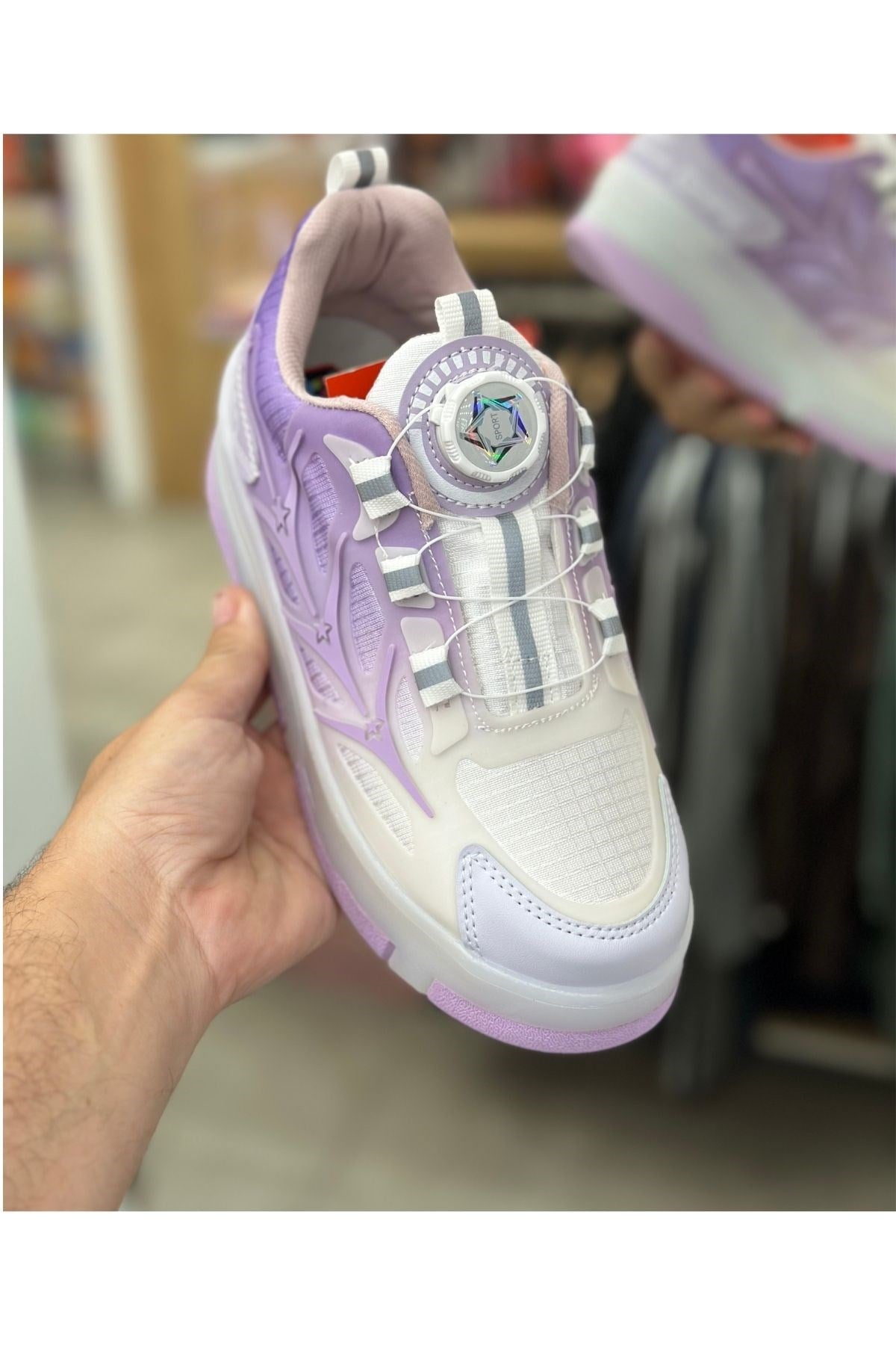 Patenli Yetişkin Çocuk Spor Ayakkabı Model 1 - Mor