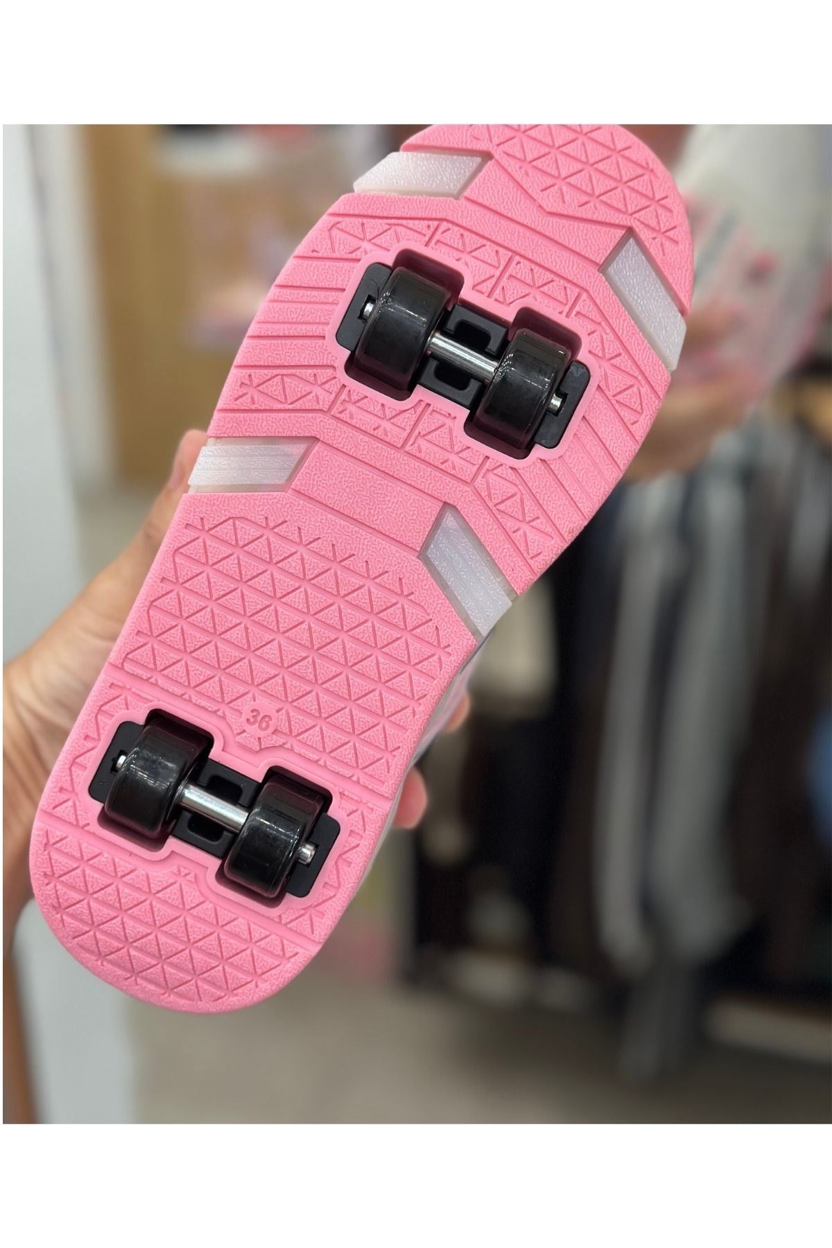 Patenli Yetişkin Çocuk Spor Ayakkabı Model 1 - Pembe