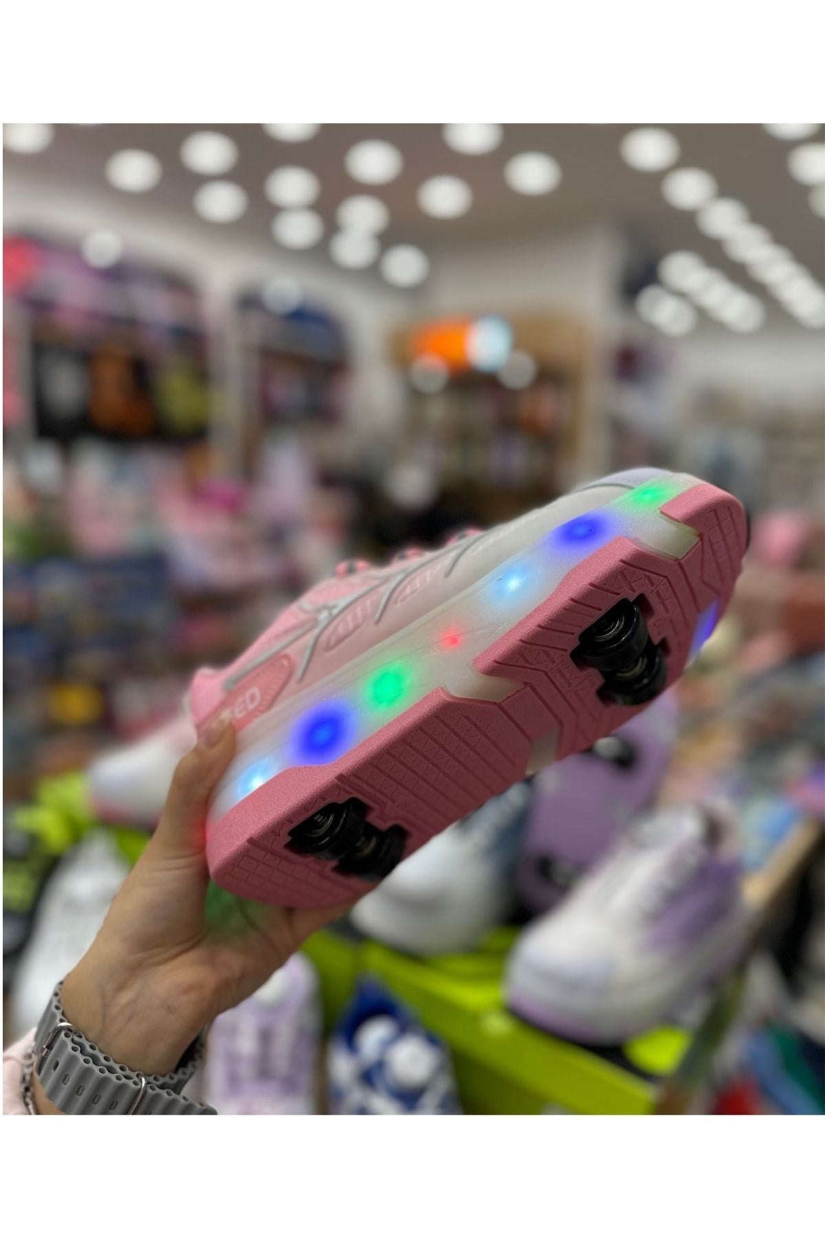 Patenli Yetişkin Çocuk Spor Ayakkabı Model 1 - Pembe