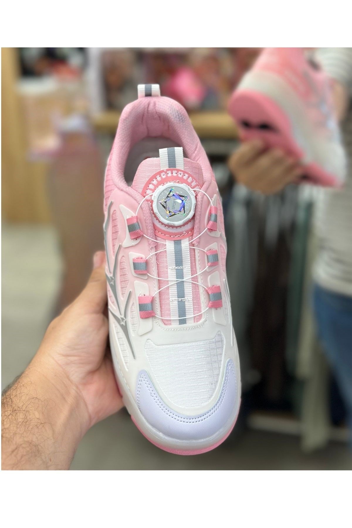 Patenli Yetişkin Çocuk Spor Ayakkabı Model 1 - Pembe