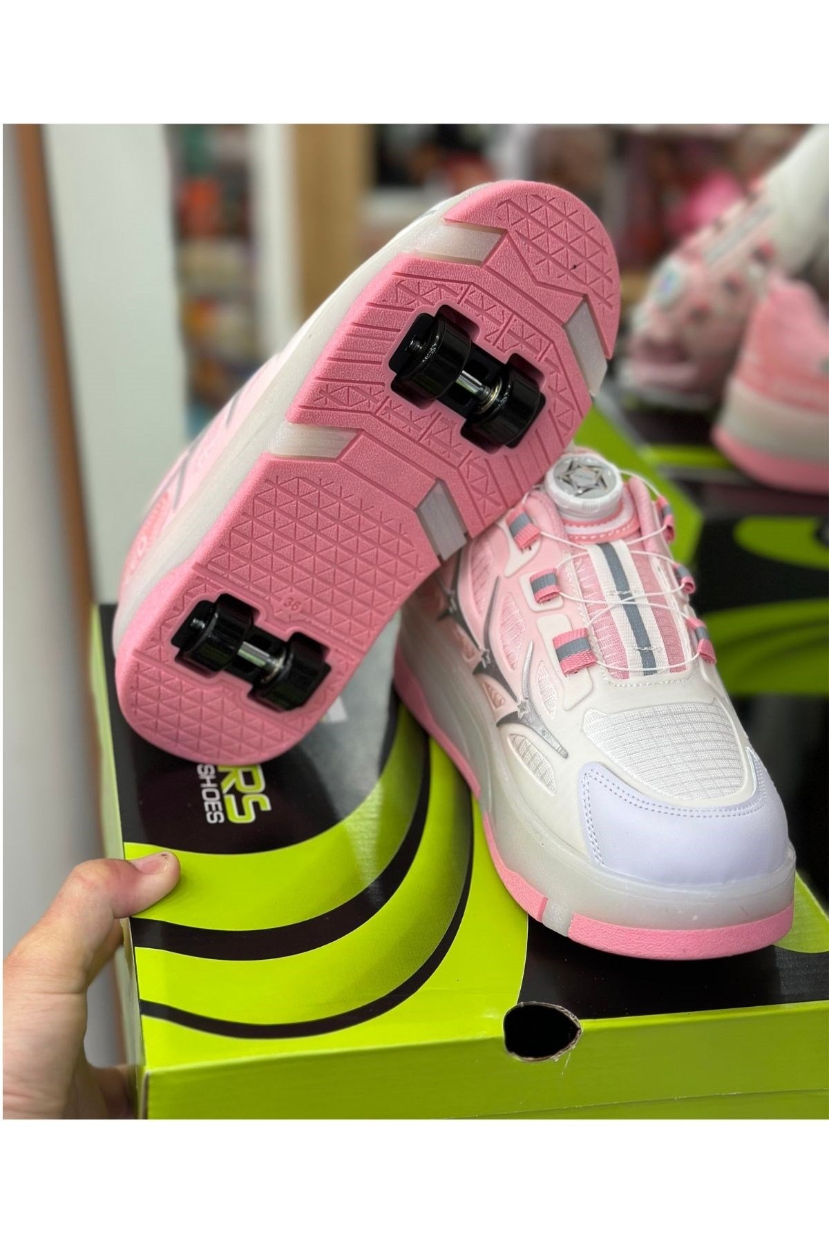 Patenli Yetişkin Çocuk Spor Ayakkabı Model 1 - Pembe