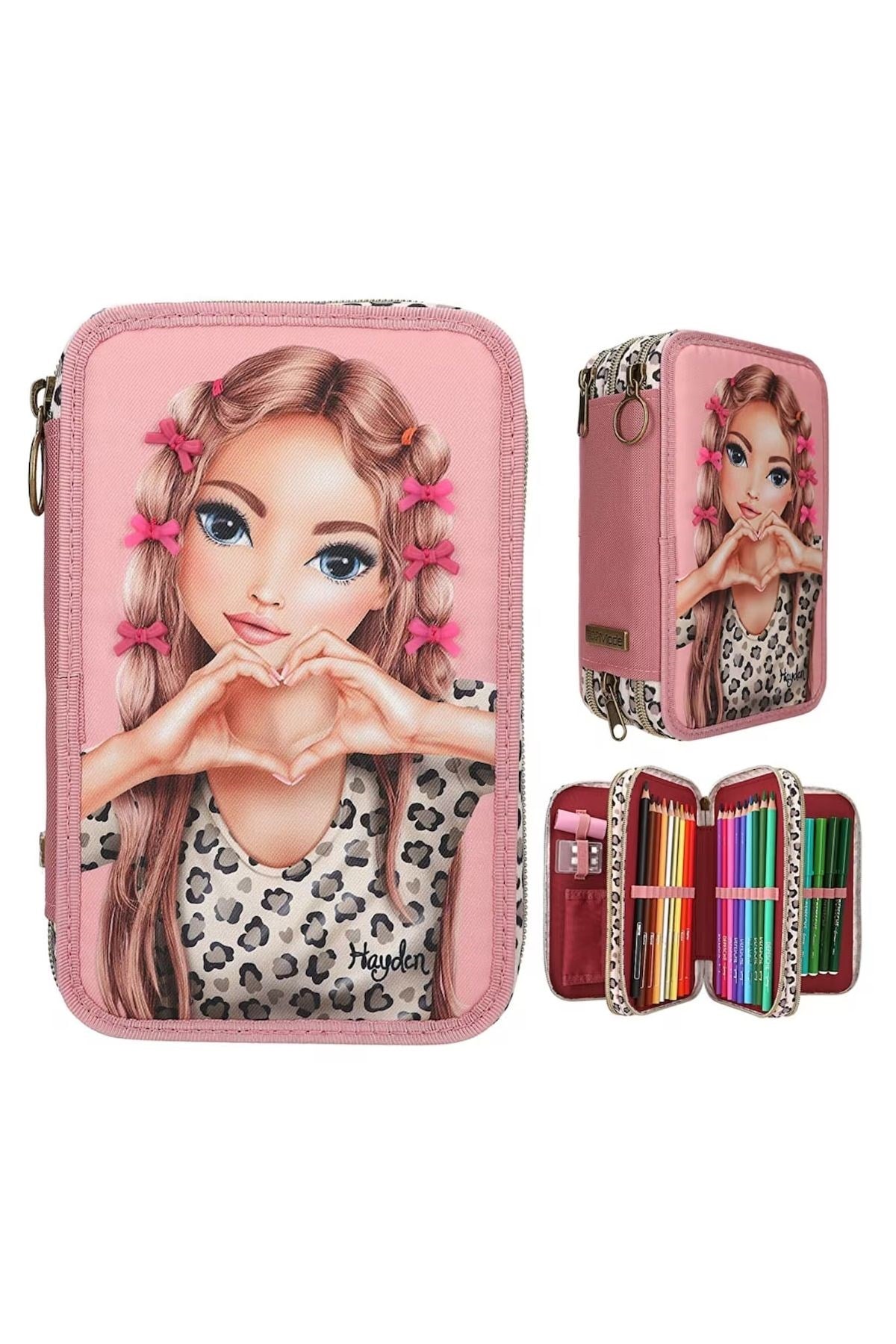 TOPModel 3 Katlı İçi Dolu Kalem Çantası Leoheart - Haydan - 413640