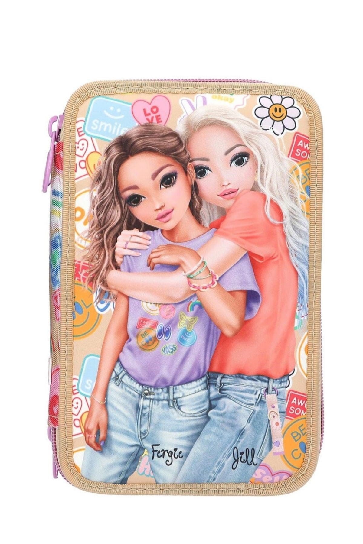 TOPModel 3 Katlı İçi Dolu Kalem Çantası Girl Power - Fegie ve Jill - 413282