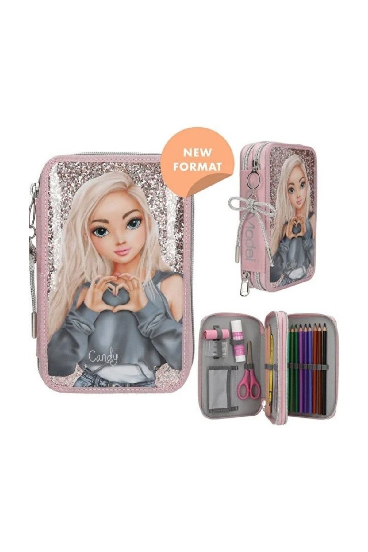 TOPModel by Depesche Kız Çocuk Dolu Kalem Kutu Çift Fermuarlı - Candy - 413293