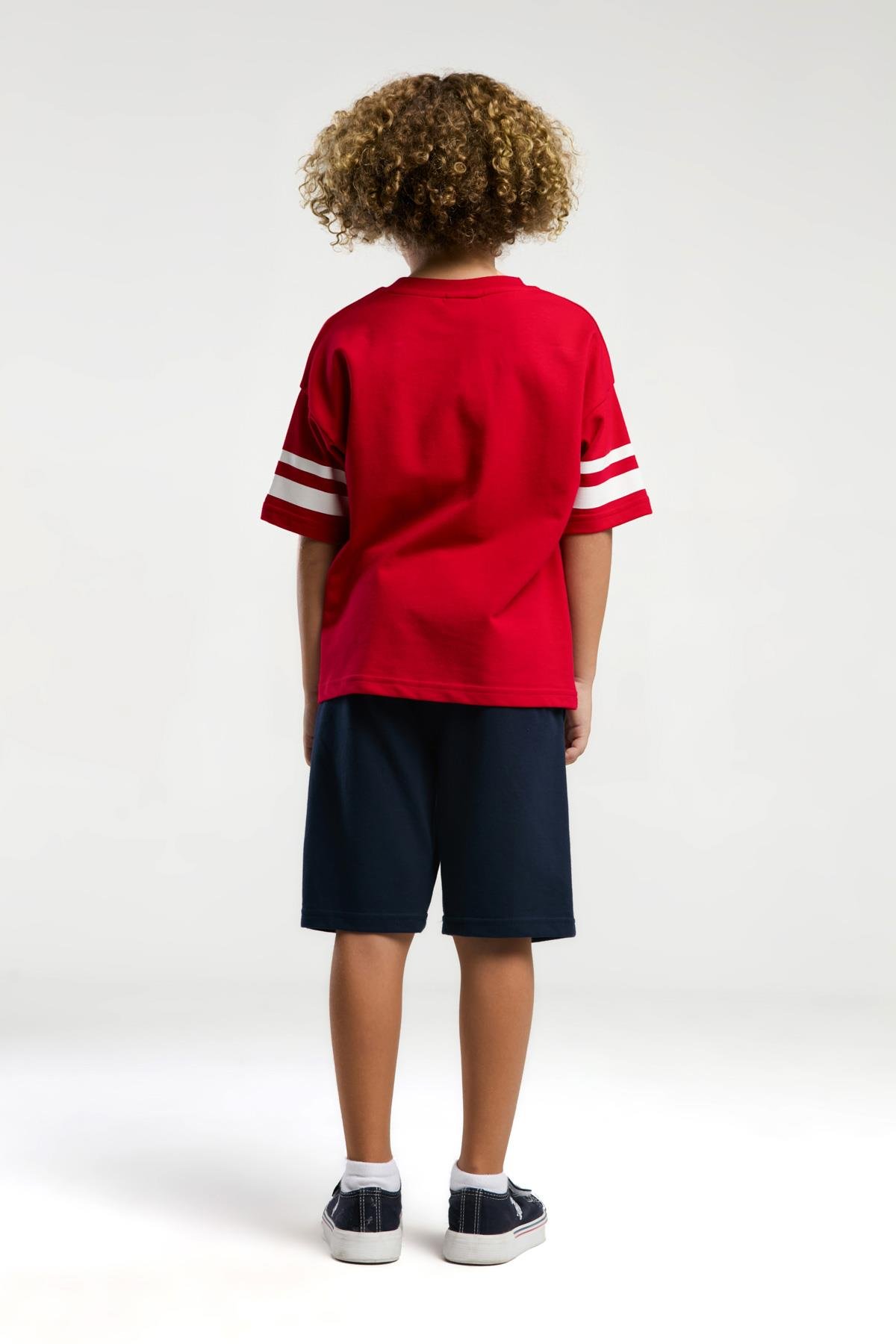 U.S. Polo Assn. Erkek Çocuk Şortlu Takım - Kırmızı