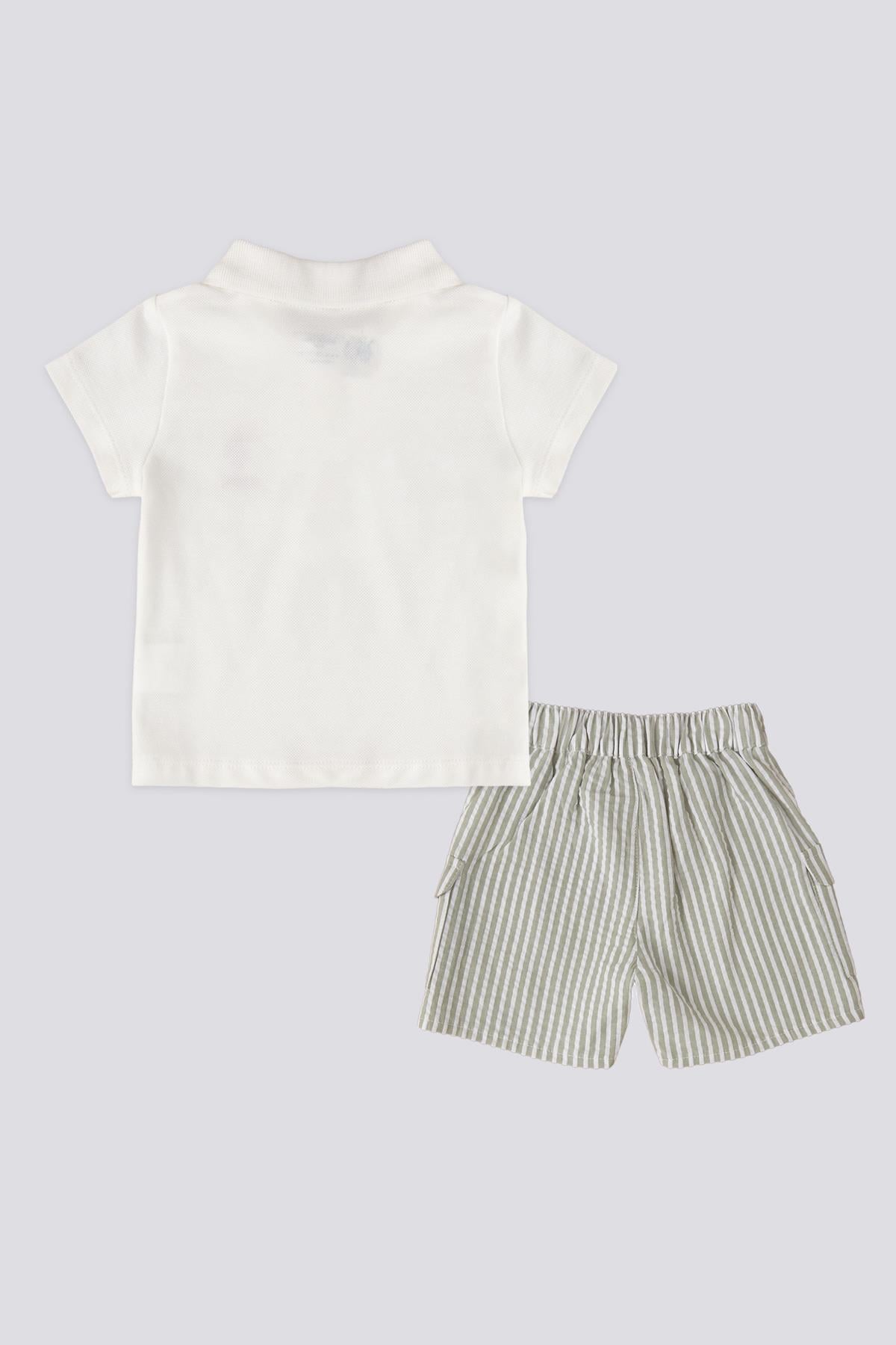 U.S. Polo Assn. Erkek Bebek Pike - 2li Takım - Krem - Açık Haki