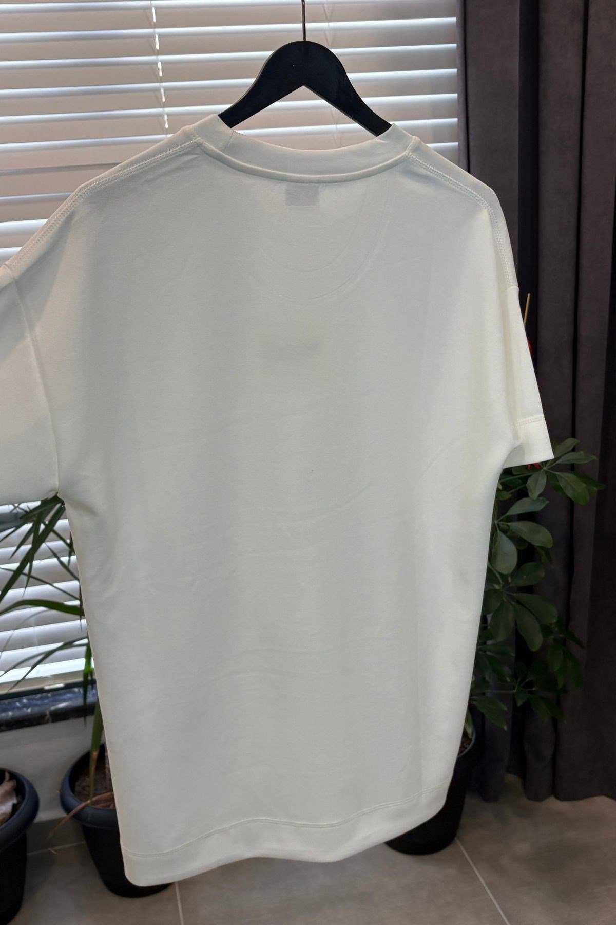 Yetişkin Erkek Düz Oversize Tshirt - Beyaz