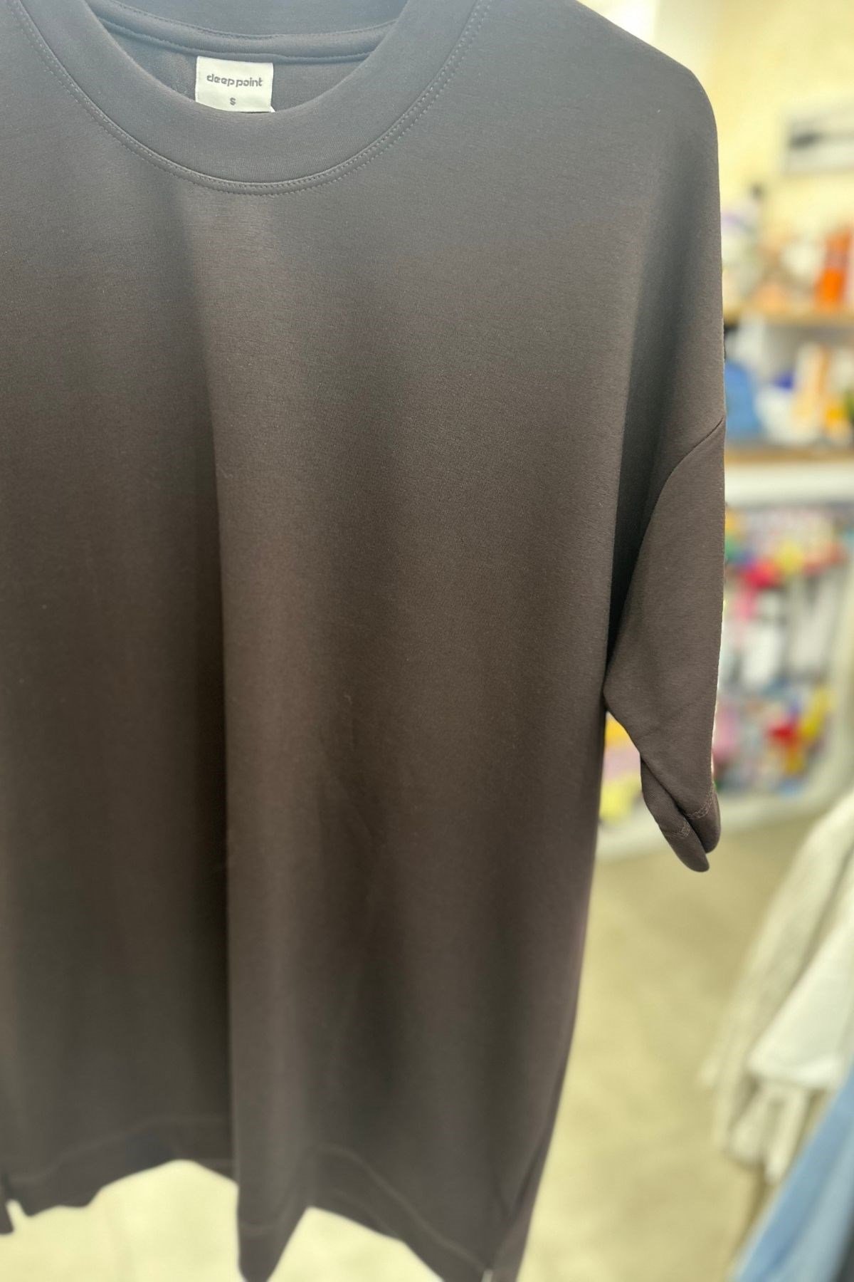 Yetişkin Erkek Düz Oversize Tshirt - Kahve