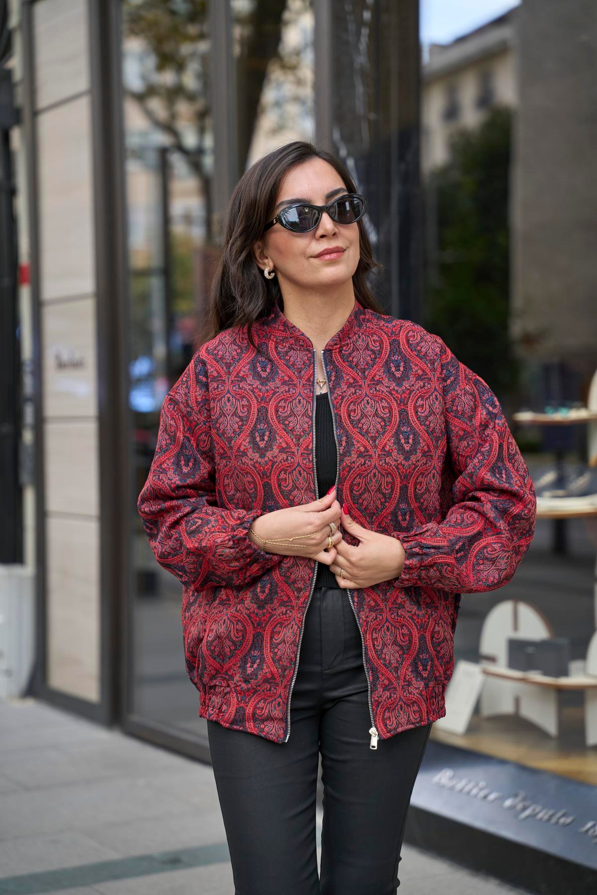 Etnik Desen Bomber Mont