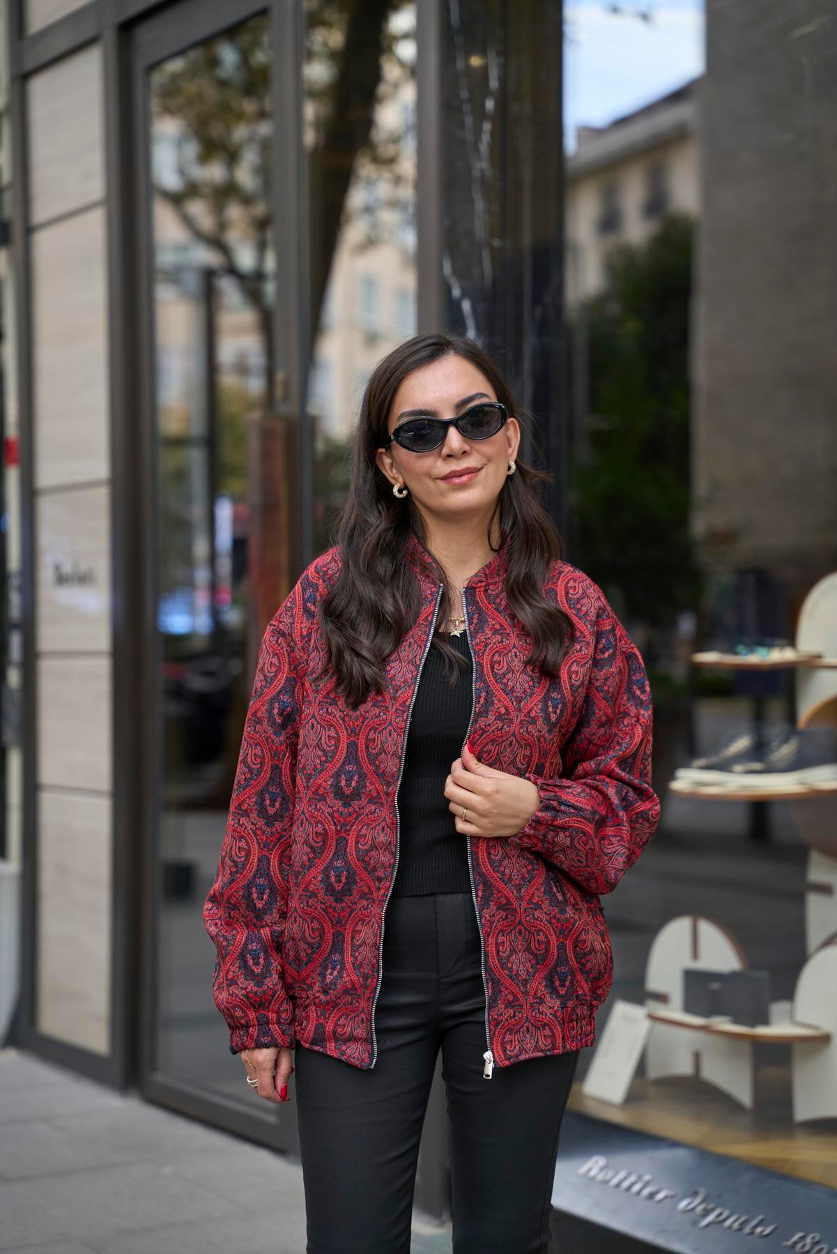 Etnik Desen Bomber Mont