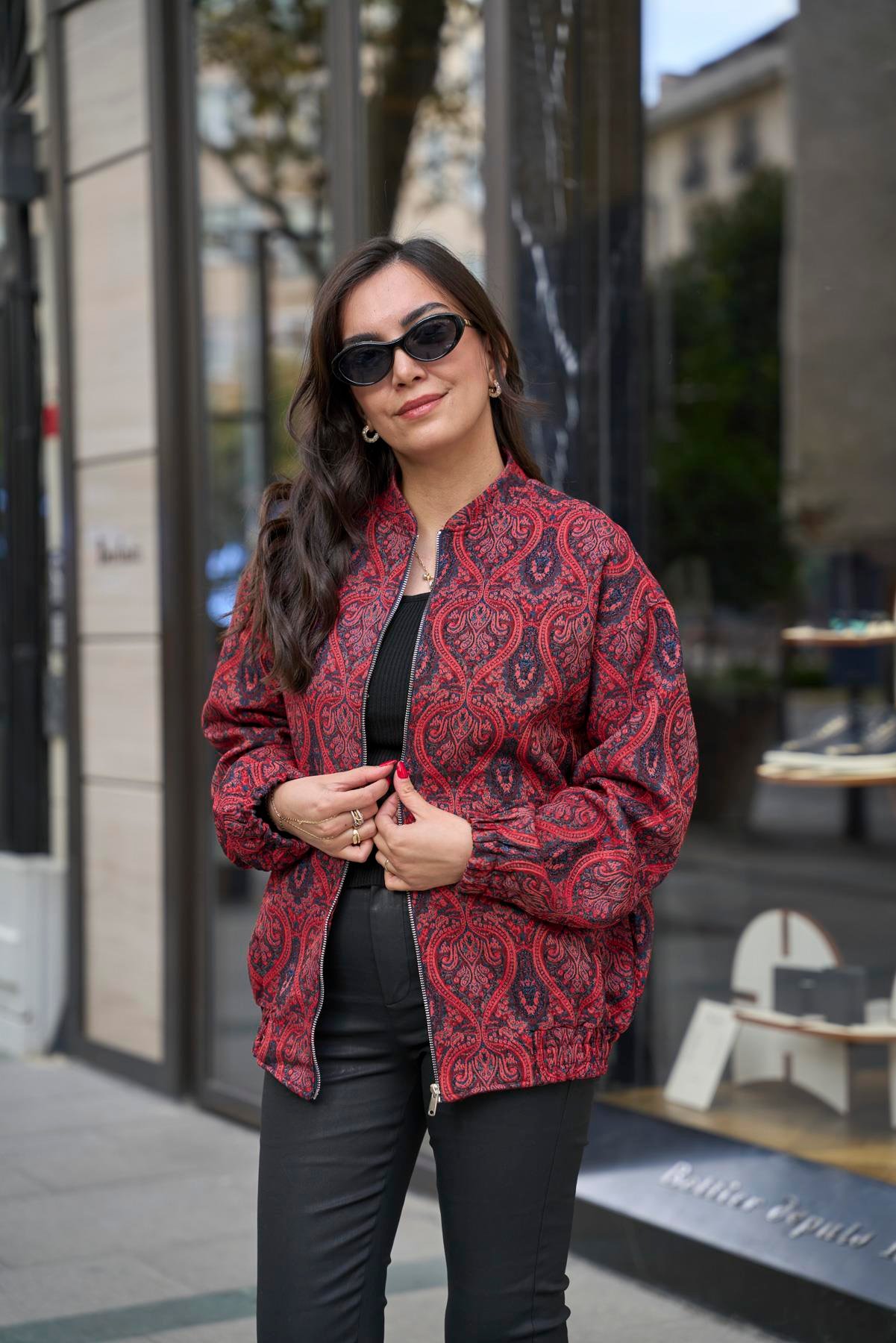 Etnik Desen Bomber Mont