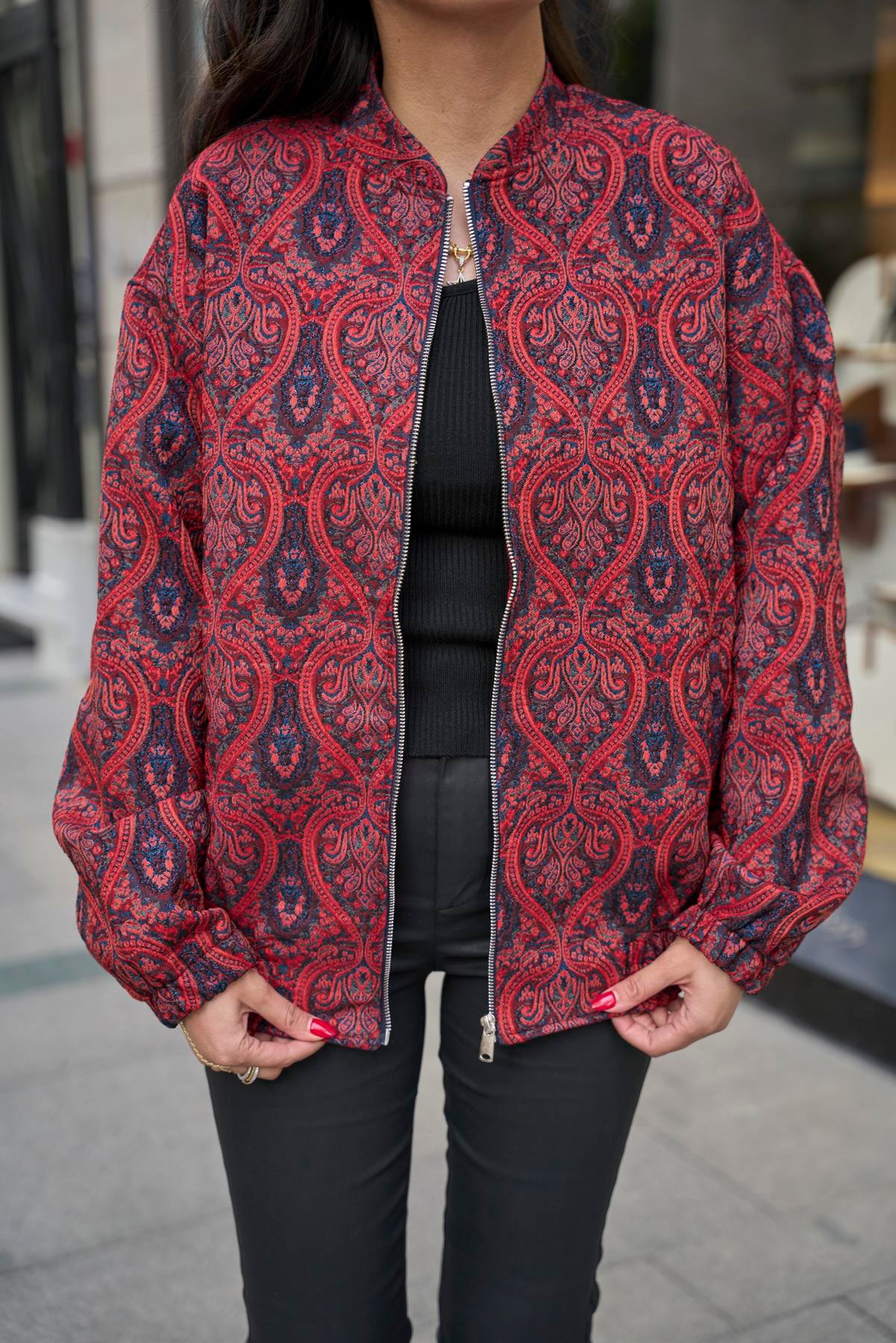 Etnik Desen Bomber Mont