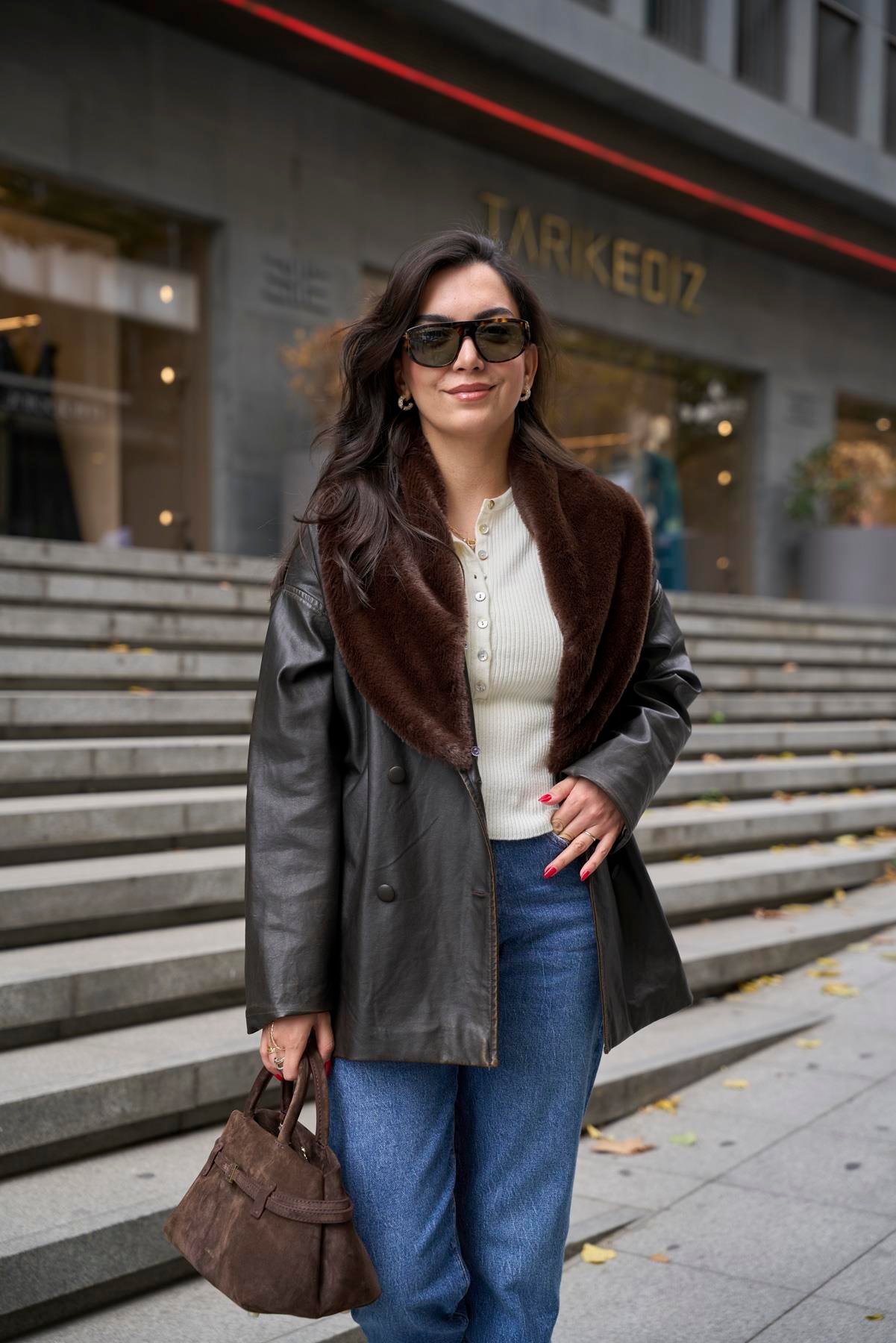 İthal Kürklü Kruvaze Mont 