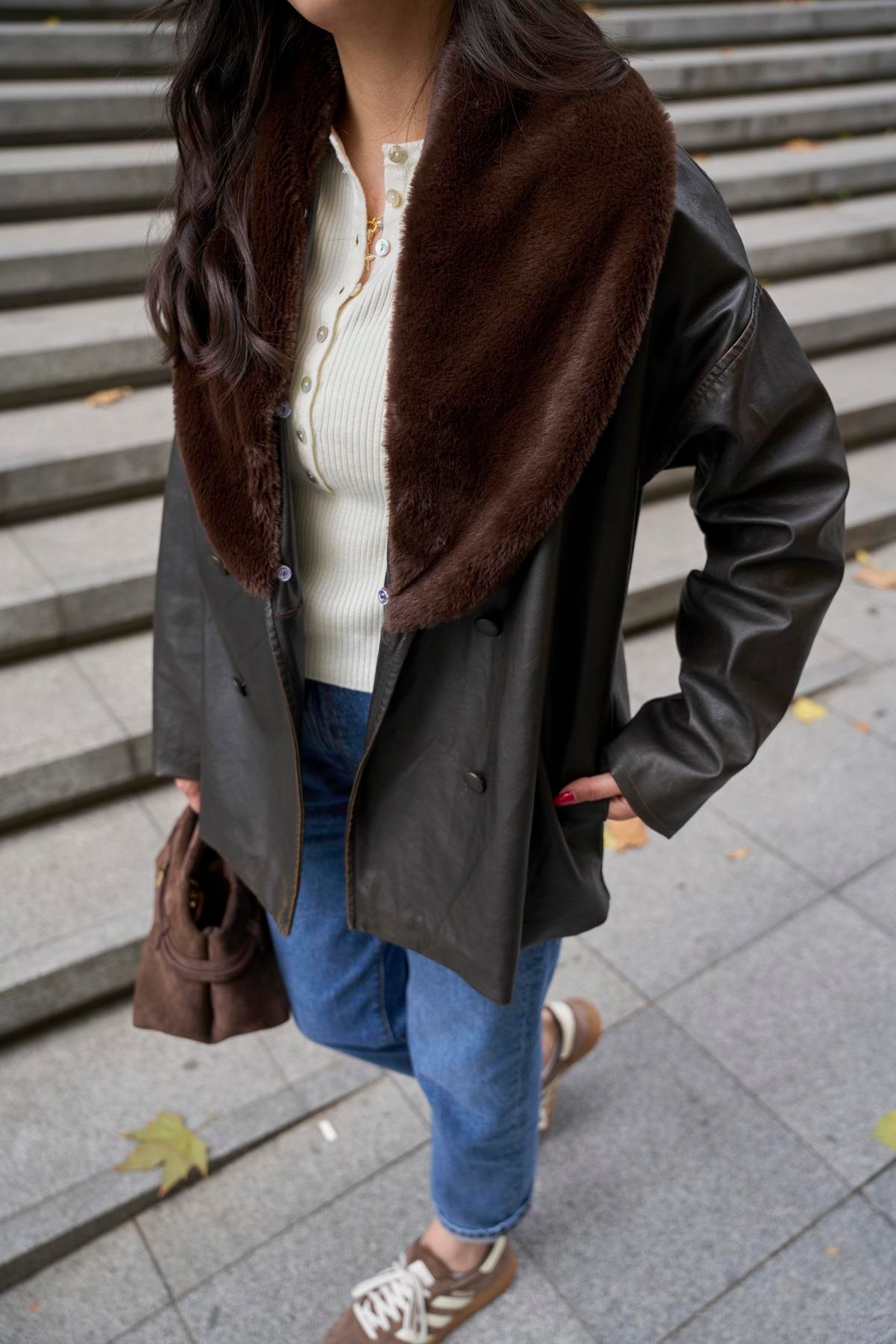 İthal Kürklü Kruvaze Mont 