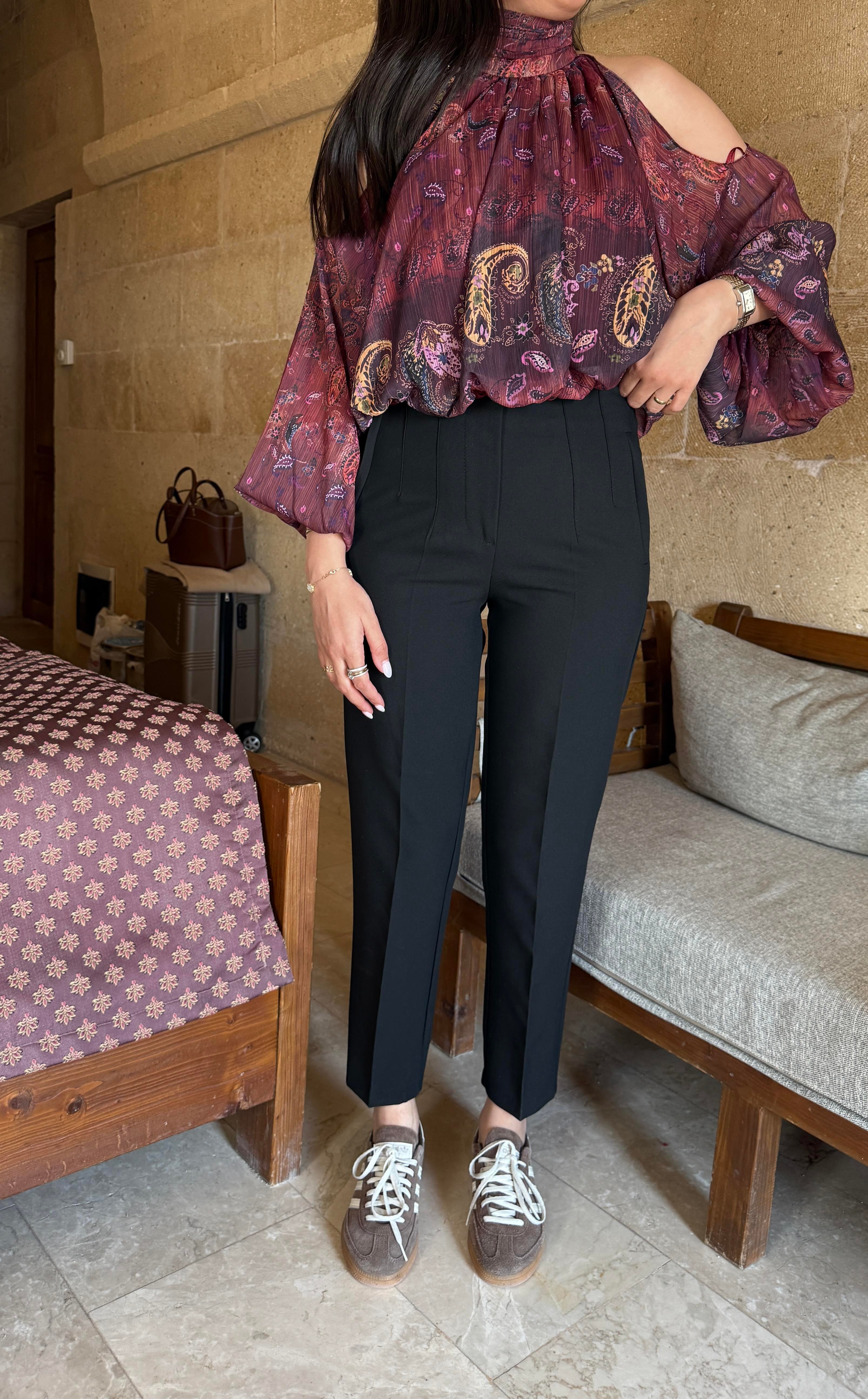 Karol Filetolu Pantolon - Siyah 