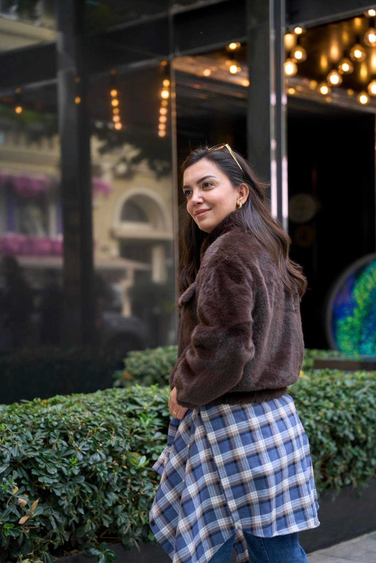 Kürklü Bomber Mont - Kahve 