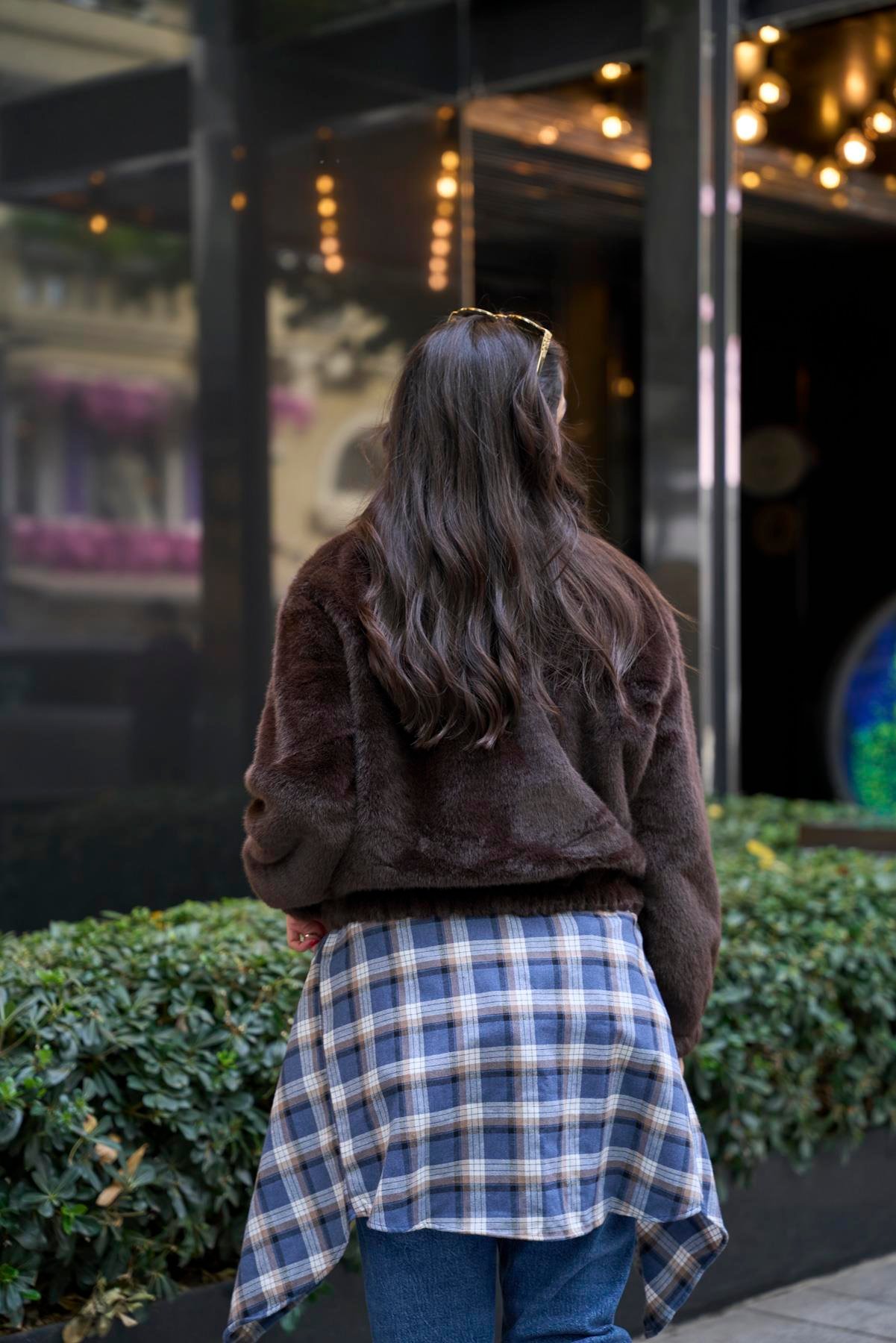 Kürklü Bomber Mont - Kahve 