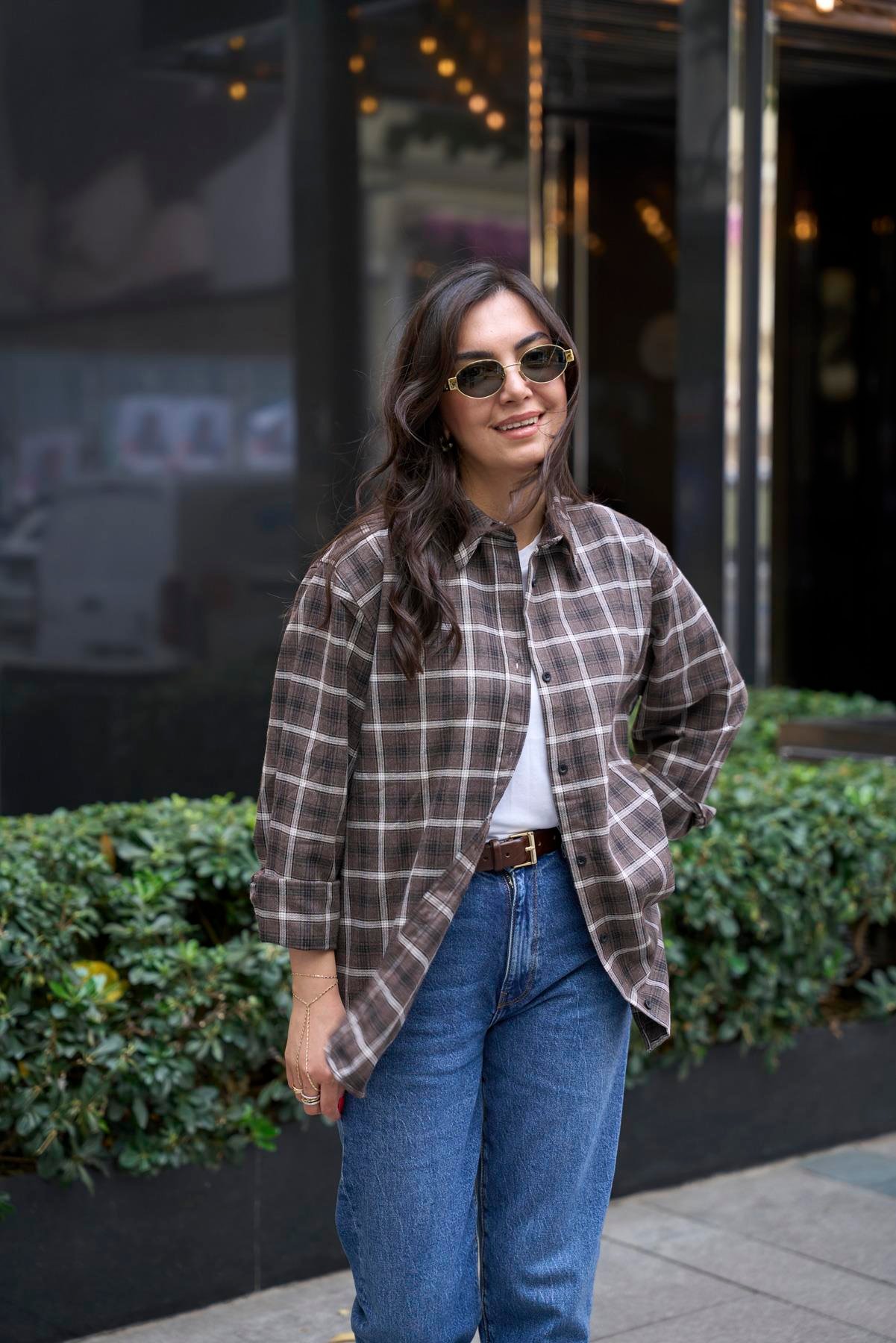 Oduncu Oversize Gömlek - Kahve 