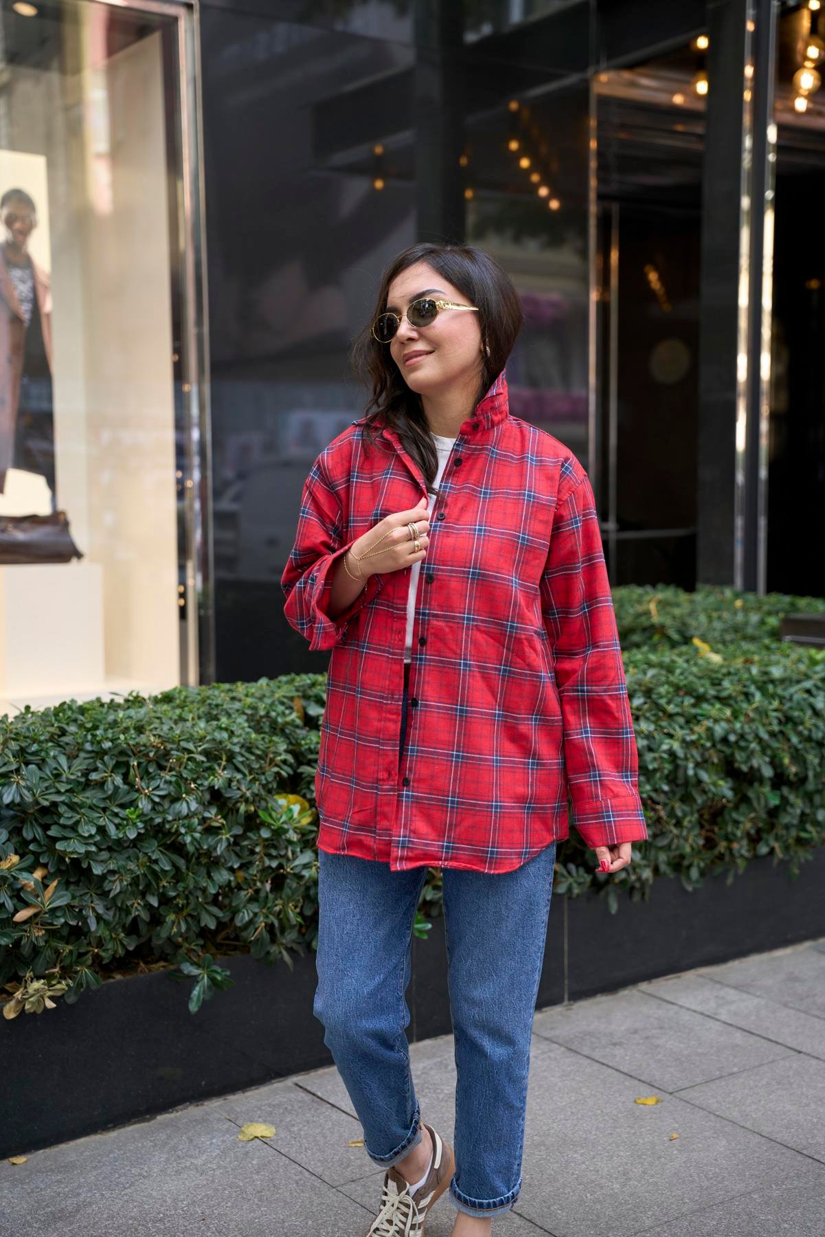 Oduncu Oversize Gömlek - Kırmızı