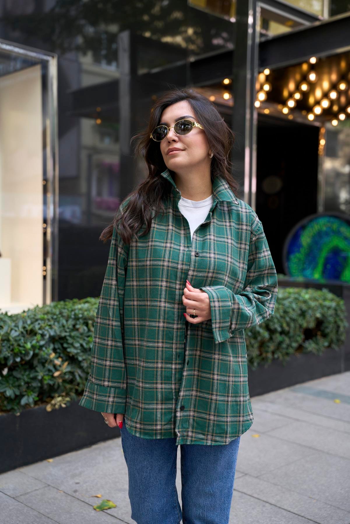 Oduncu Oversize Gömlek - Yeşil 