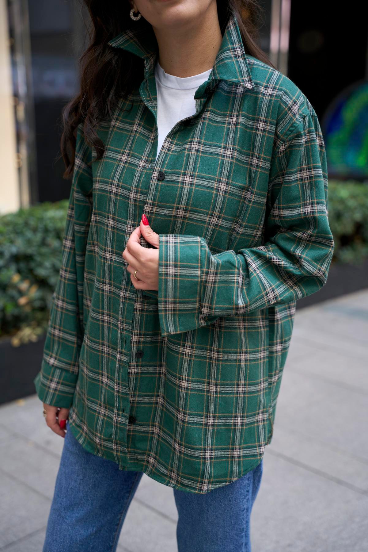 Oduncu Oversize Gömlek - Yeşil 