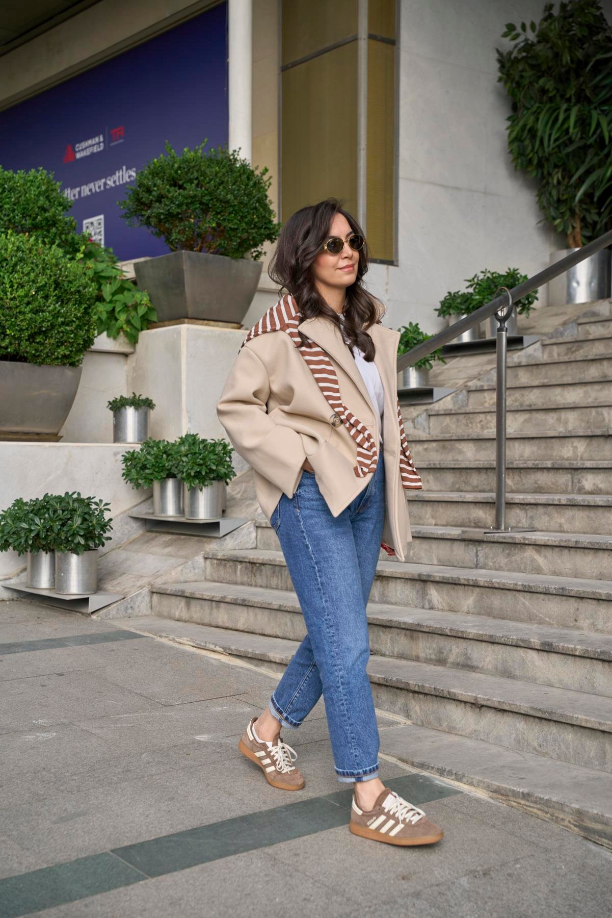 Oversize Kaşe Palto - Bej 