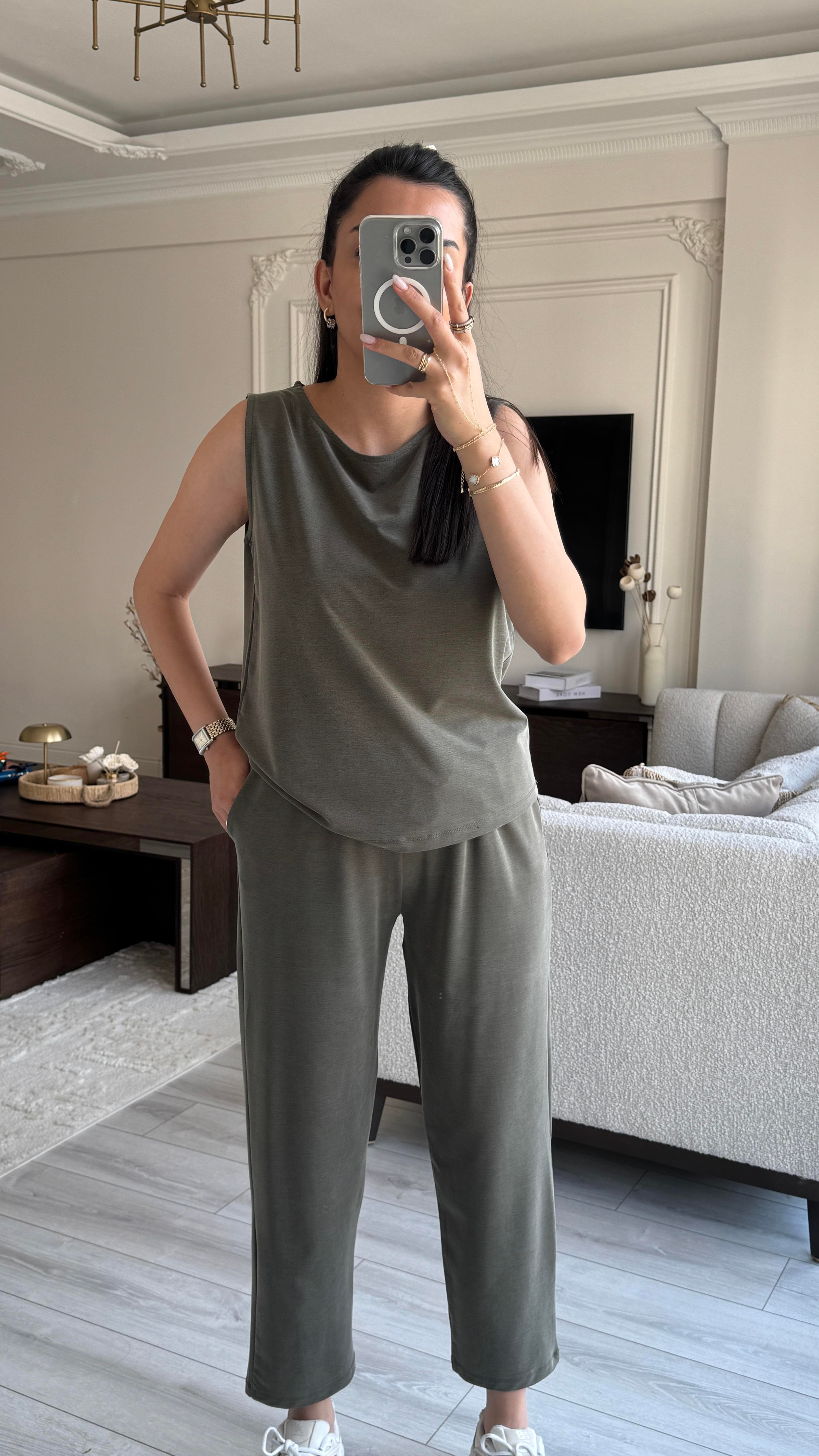 Oysh Sıfır Kol Takım - Haki 