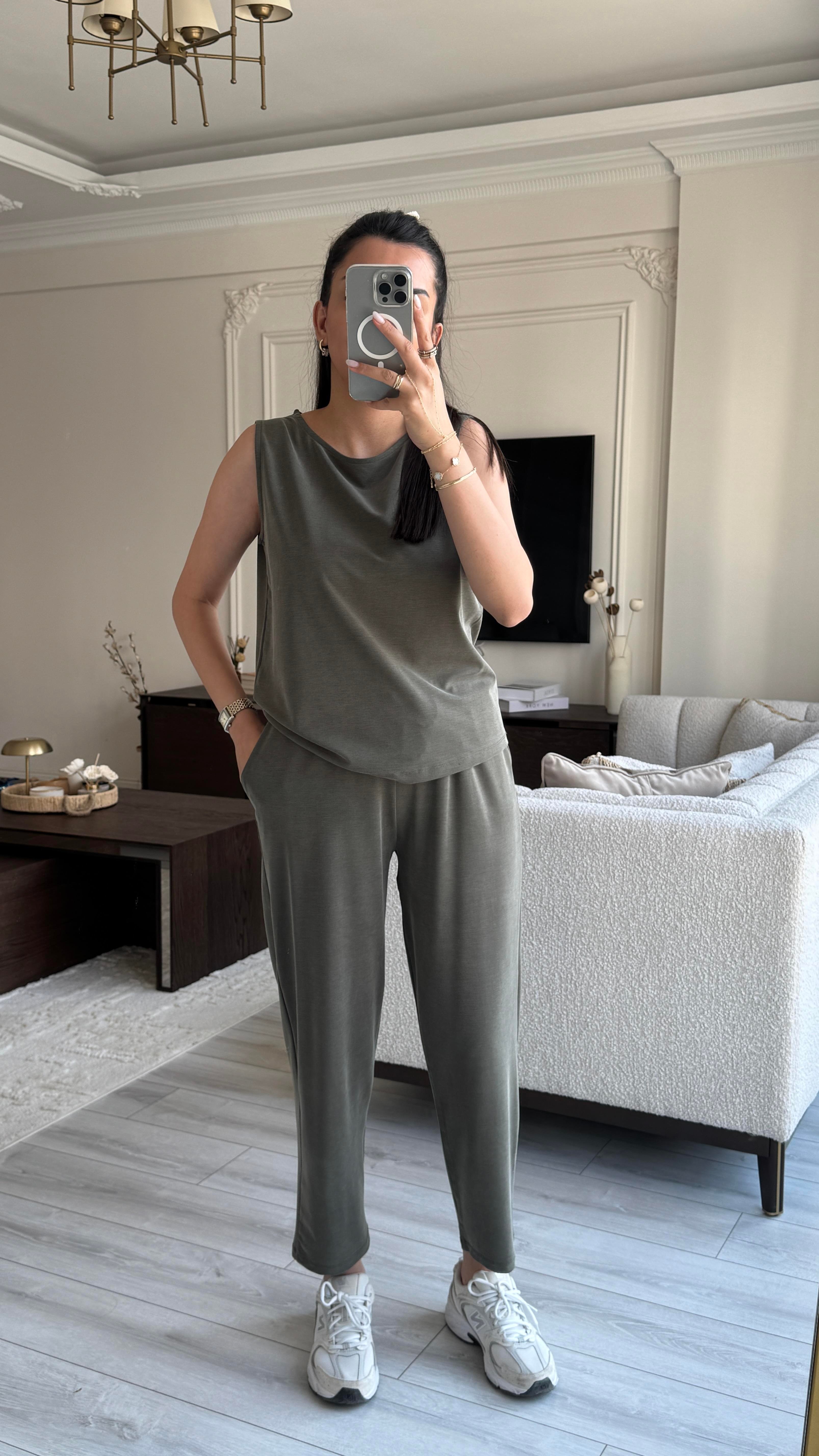 Oysh Sıfır Kol Takım - Haki 