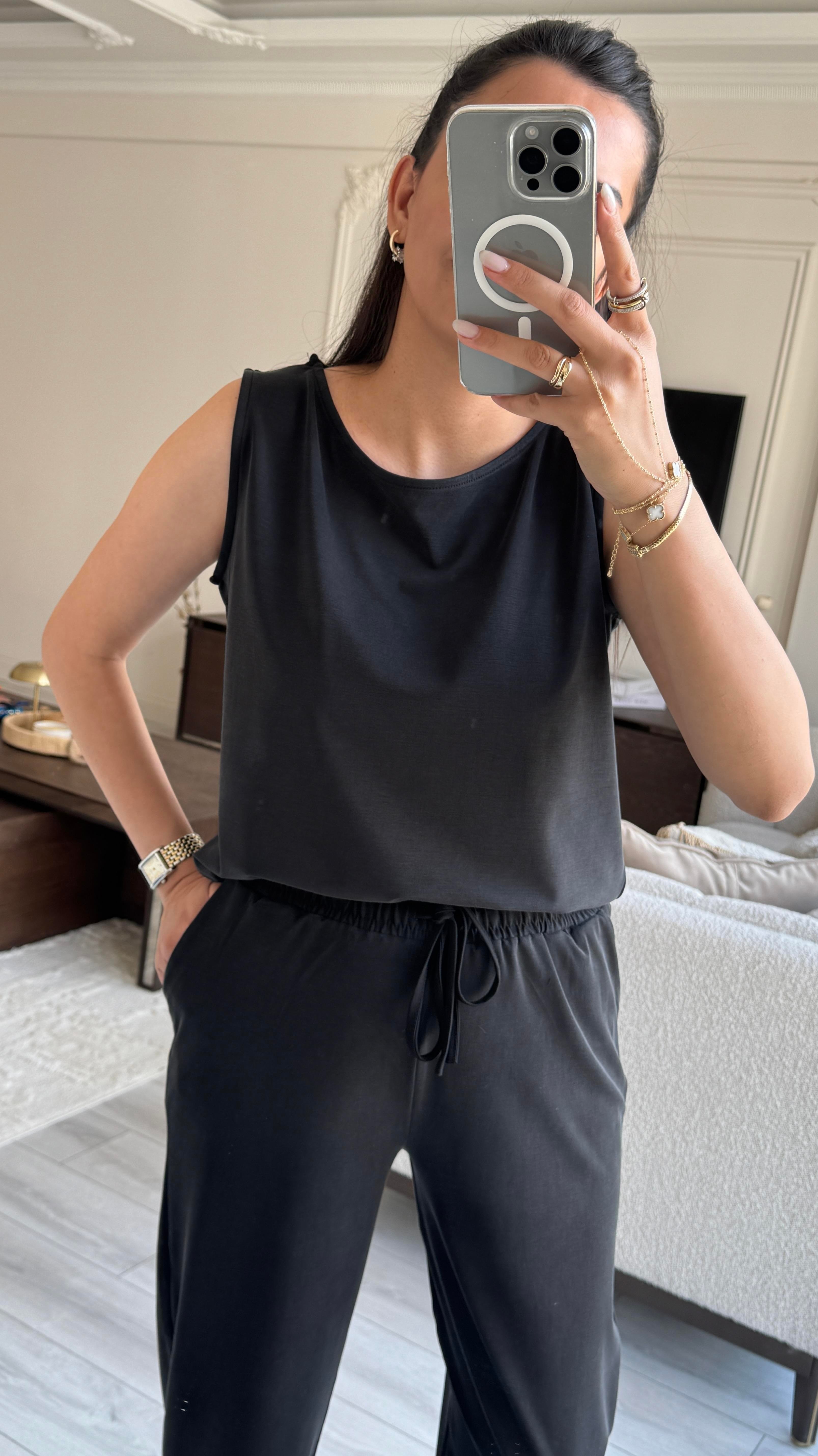 Oysh Sıfır Kol Takım - Siyah 