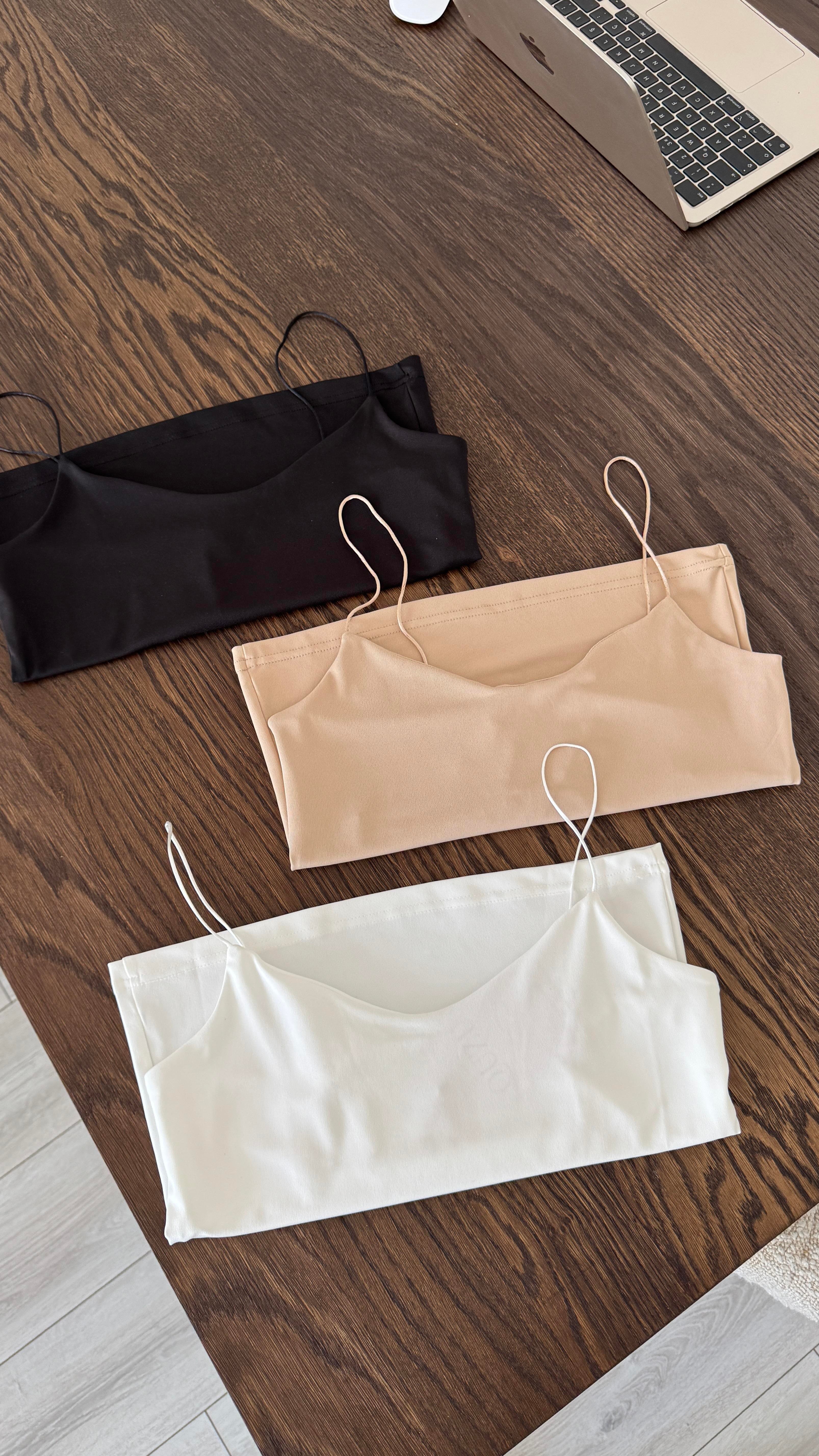 Saten Askılı Atlet - Siyah