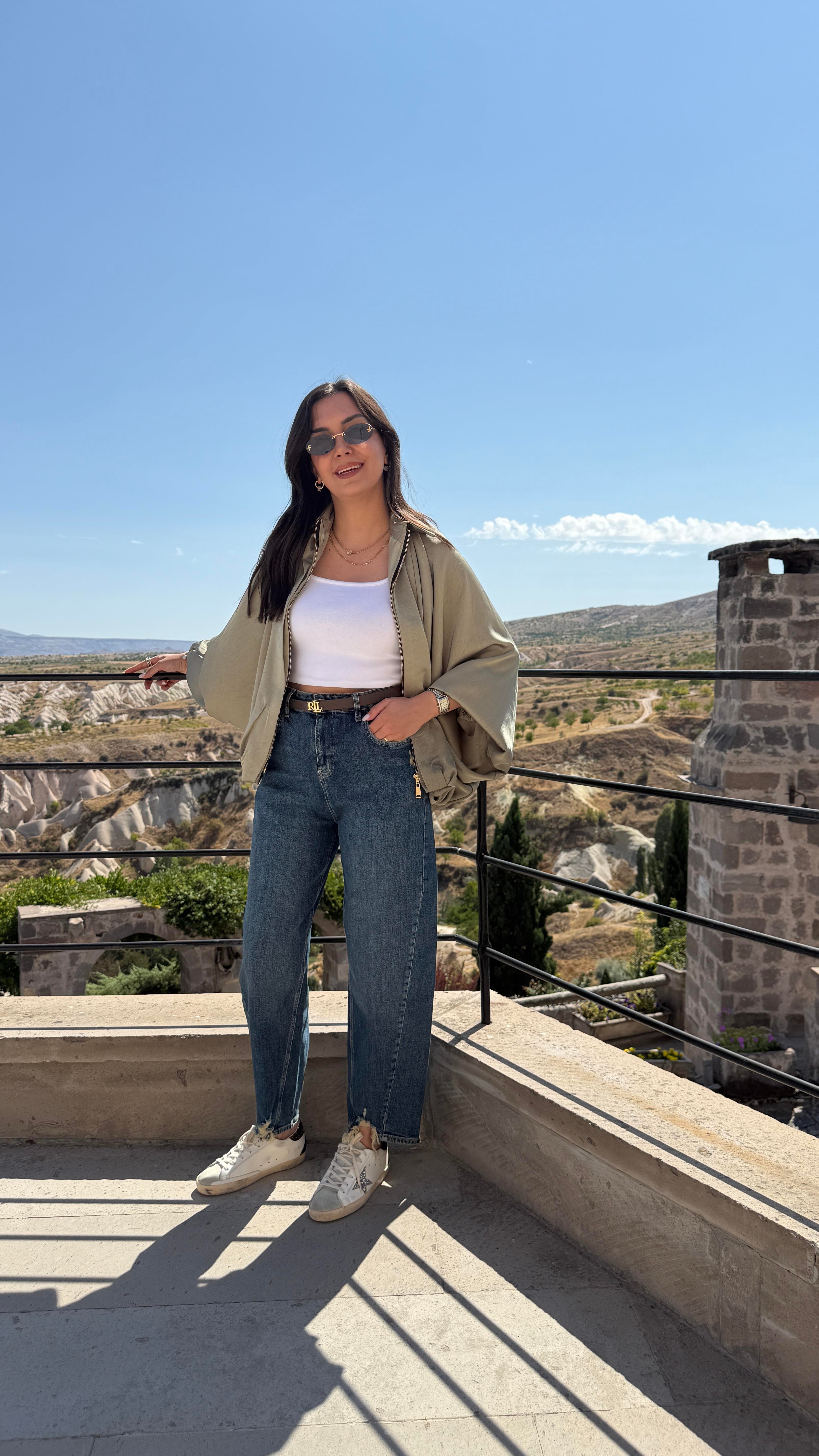 Saten Bomber Ceket - Haki 